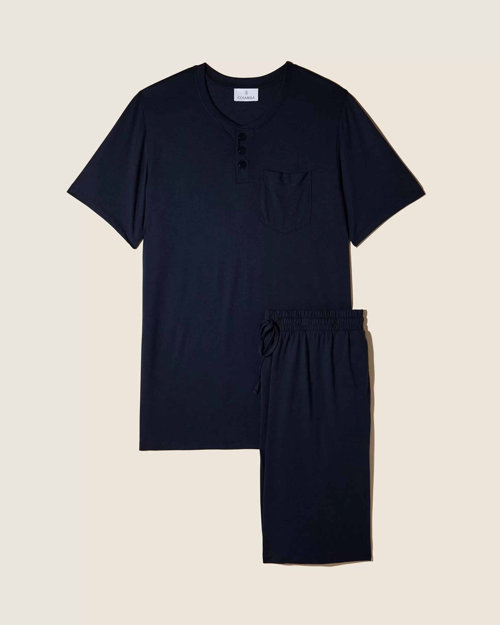 Cosabella Men'S Pj Sets | Conjunto De Camiseta De Cuello Redondo Y Pantalones Cortos
