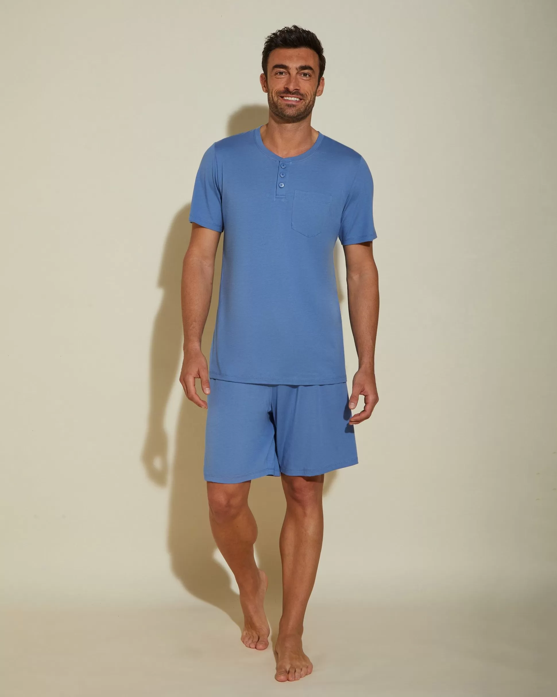 Cosabella Men'S Pj Sets | Conjunto De Camiseta De Cuello Redondo Y Pantalones Cortos