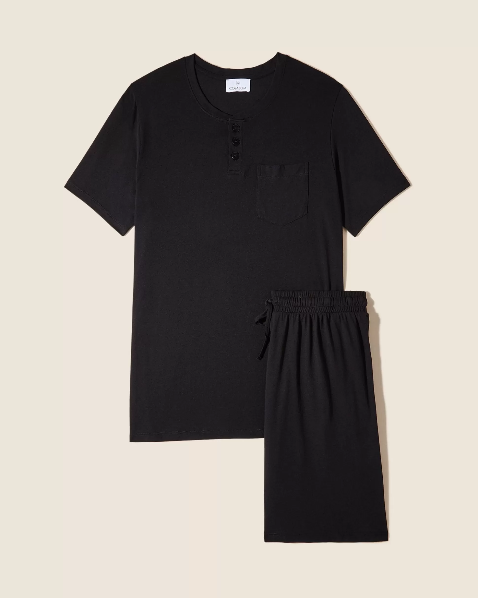 Cosabella Men'S Pj Sets | Conjunto De Camiseta De Cuello Redondo Y Pantalones Cortos