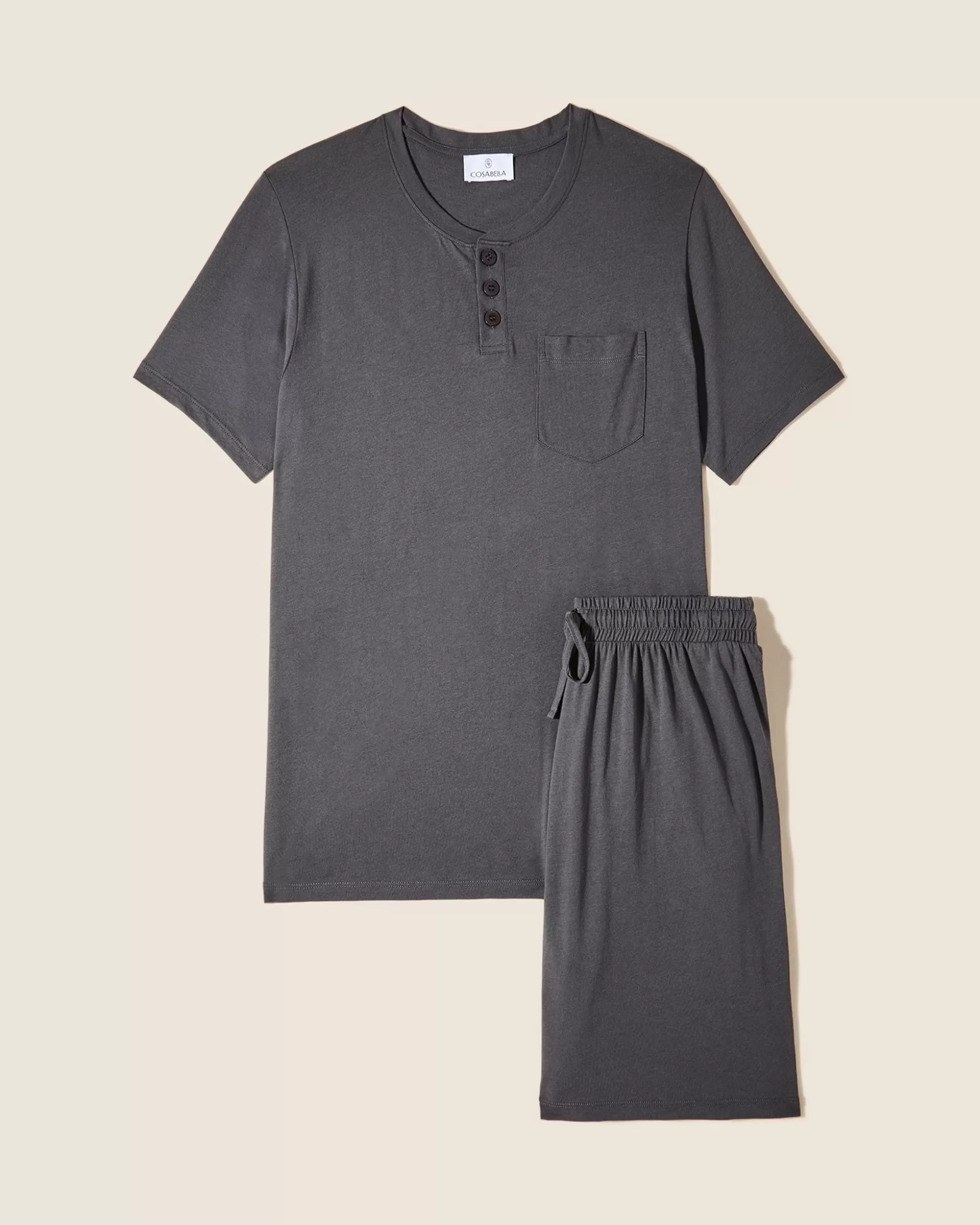 Cosabella Men'S Pj Sets | Conjunto De Camiseta De Cuello Redondo Y Pantalones Cortos