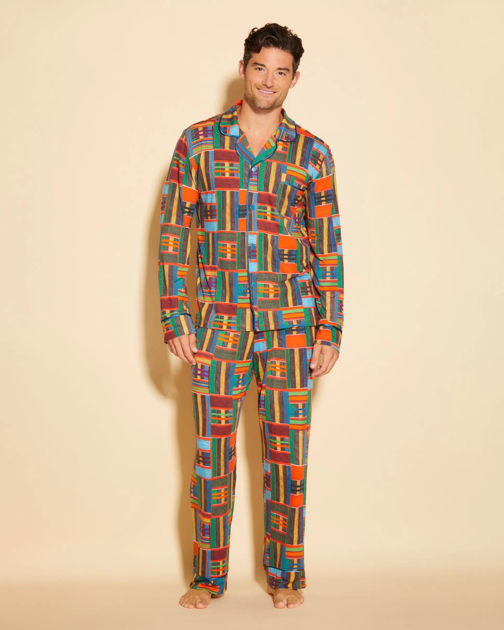 Cosabella Men'S Pj Sets | Conjunto De Pijama Para Hombre Clasico Con Camisa De Manga Larga Y Pantalones