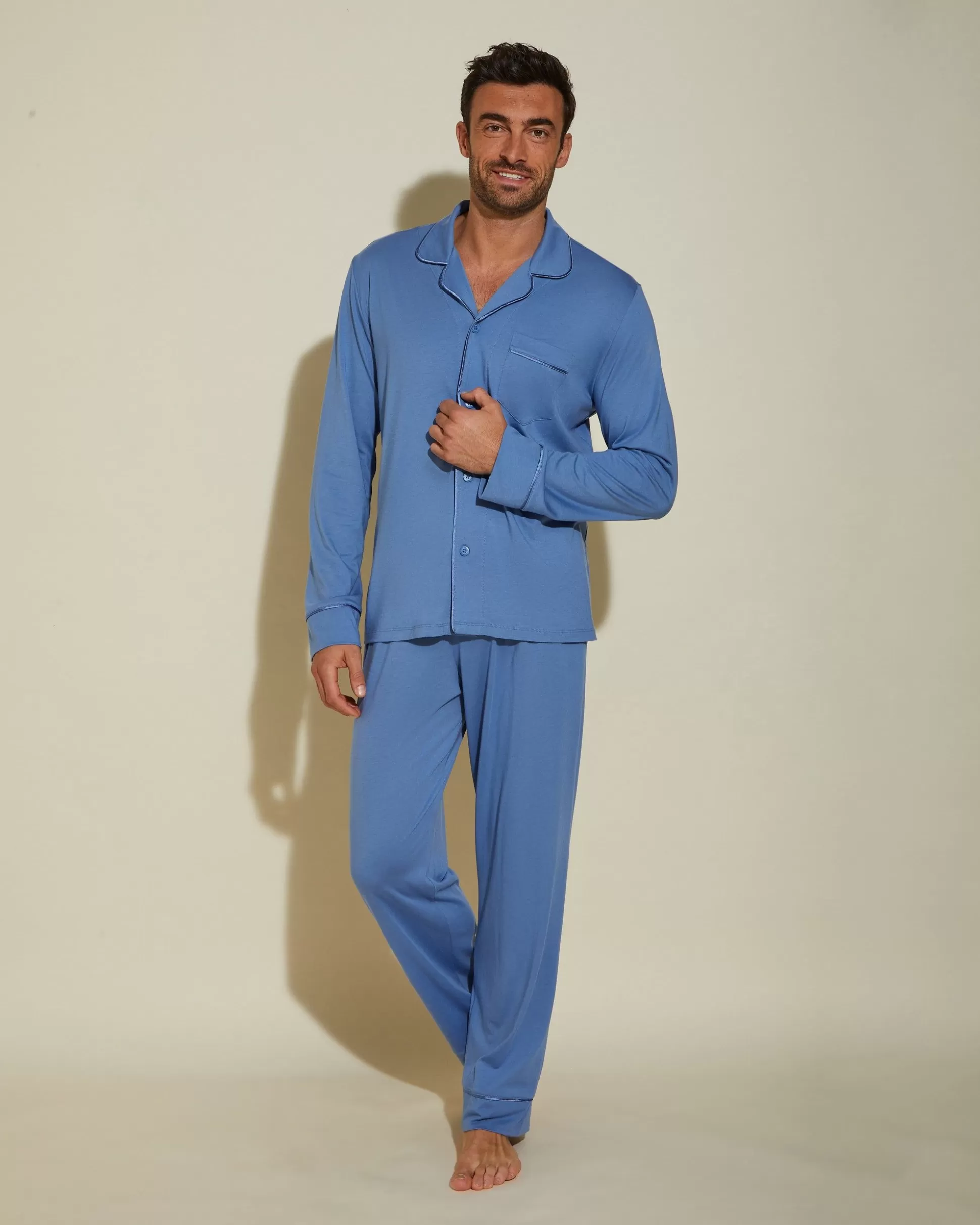 Cosabella Men'S Pj Sets | Conjunto De Pijama Para Hombre Clasico Con Camisa De Manga Larga Y Pantalones
