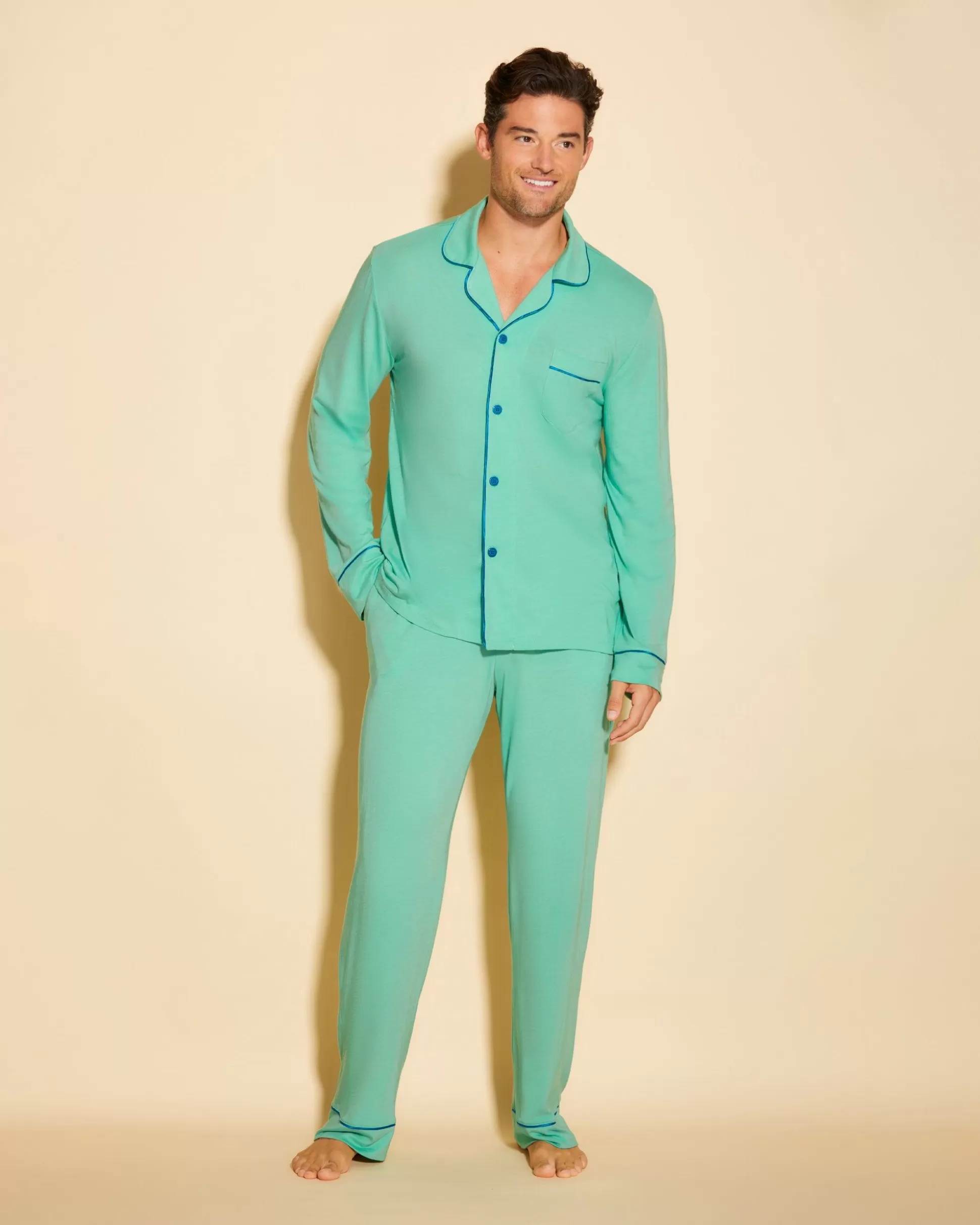 Cosabella Men'S Pj Sets | Conjunto De Pijama Para Hombre Clasico Con Camisa De Manga Larga Y Pantalones