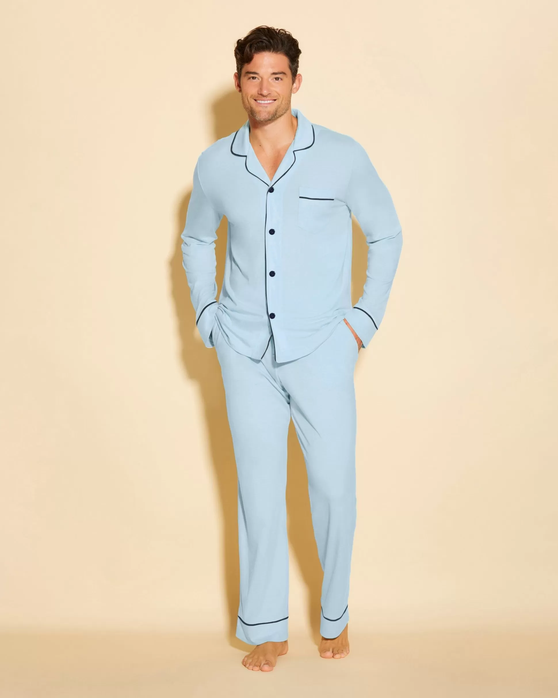 Cosabella Men'S Pj Sets | Conjunto De Pijama Para Hombre Clasico Con Camisa De Manga Larga Y Pantalones