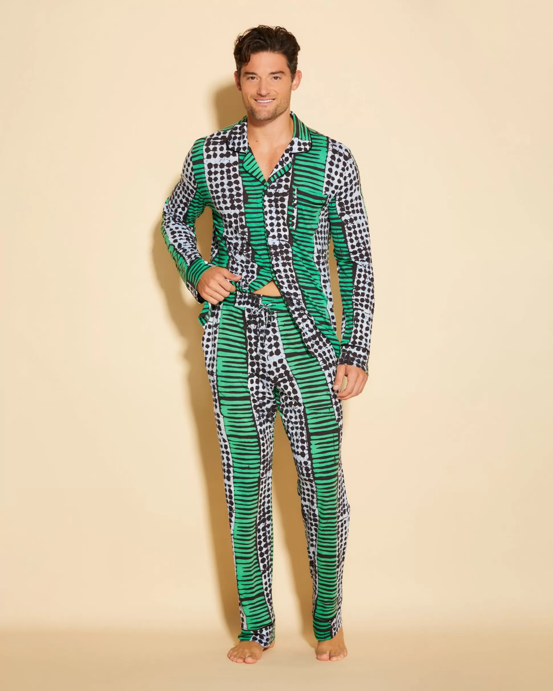 Cosabella Men'S Pj Sets | Conjunto De Pijama Para Hombre Clasico Con Camisa De Manga Larga Y Pantalones