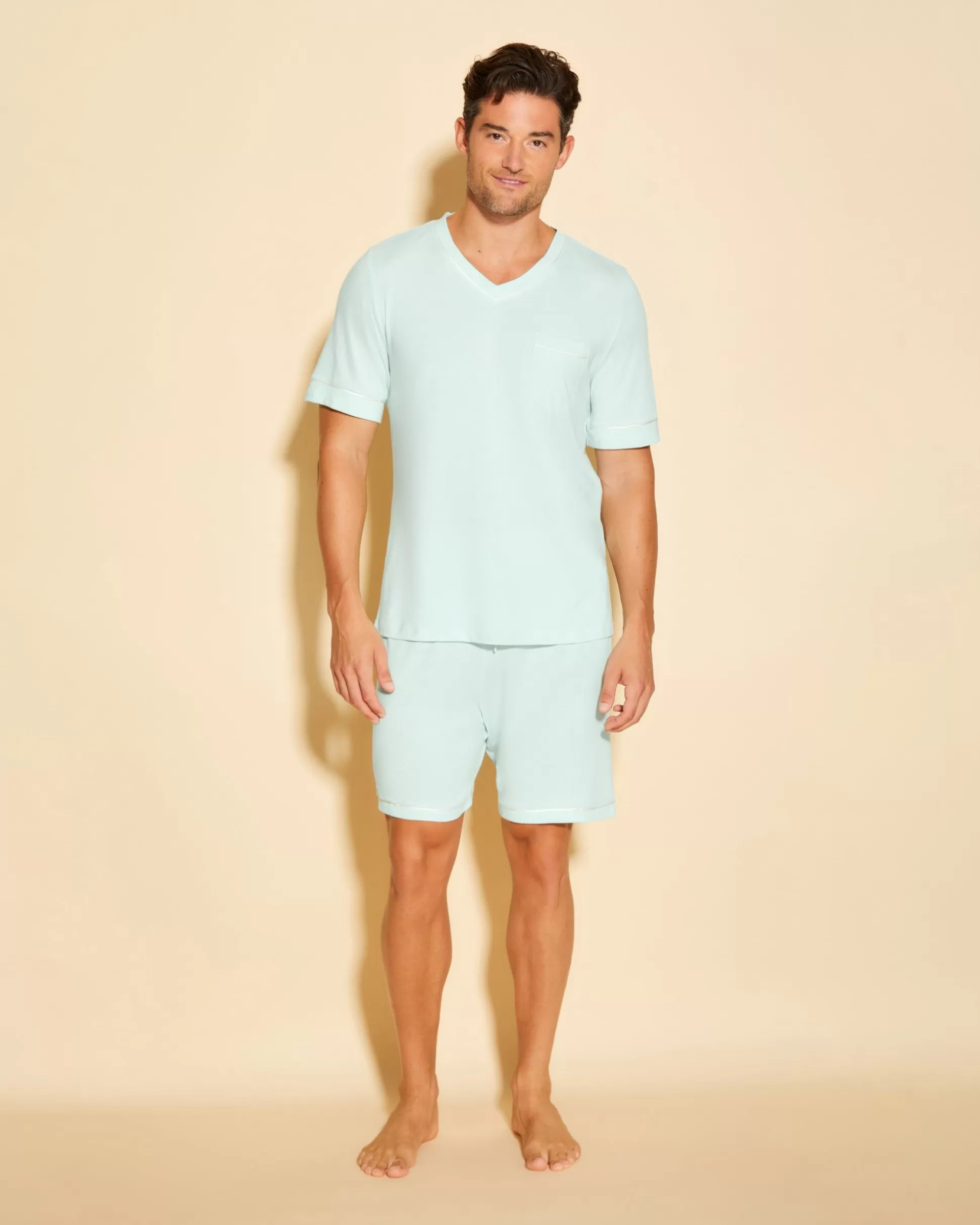 Cosabella Men'S Pj Sets | Conjunto De Pijama Para Hombre Con Camisa De Manga Corta Y Pantalones Cortos