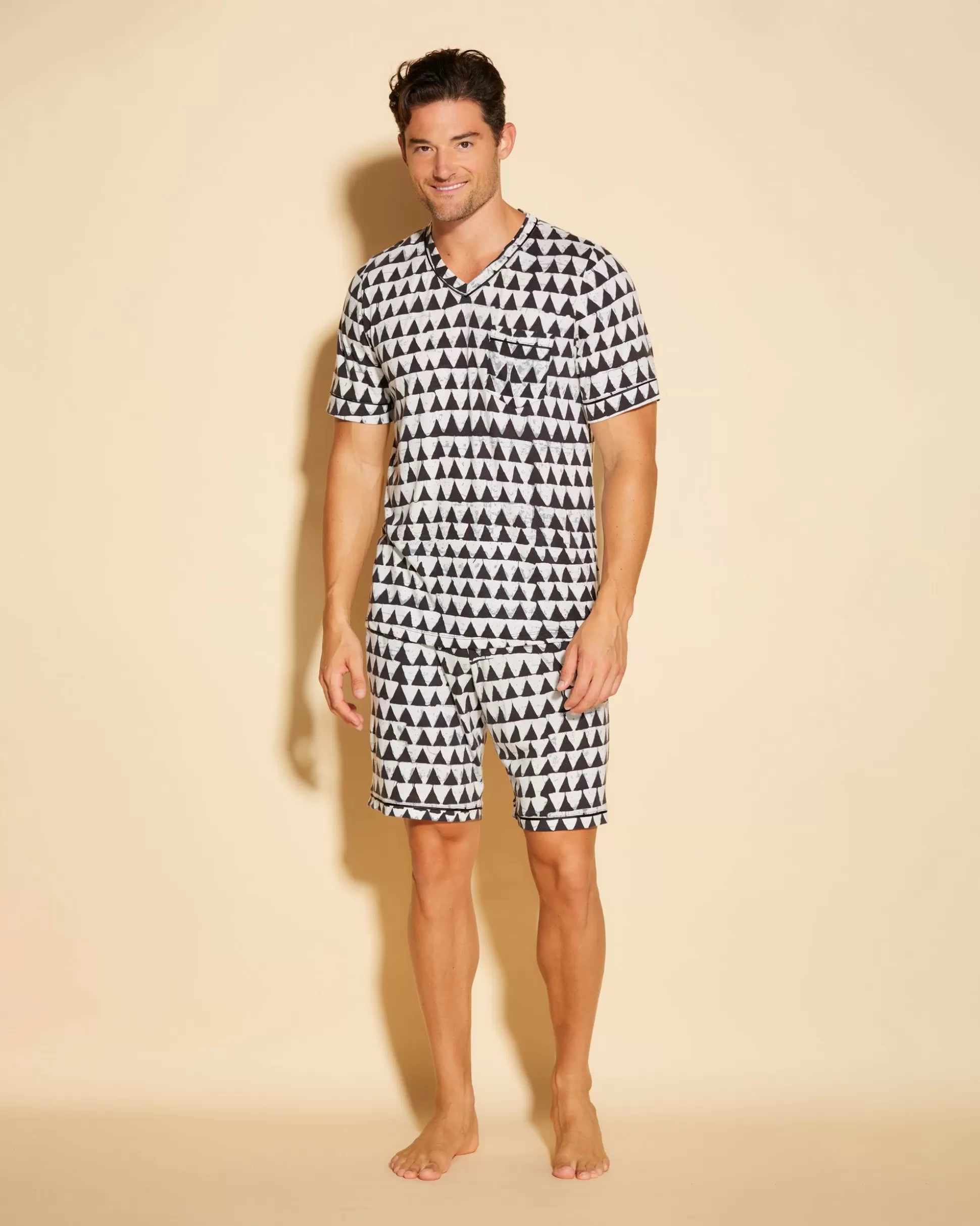 Cosabella Men'S Pj Sets | Conjunto De Pijama Para Hombre Con Camisa De Manga Corta Y Pantalones Cortos