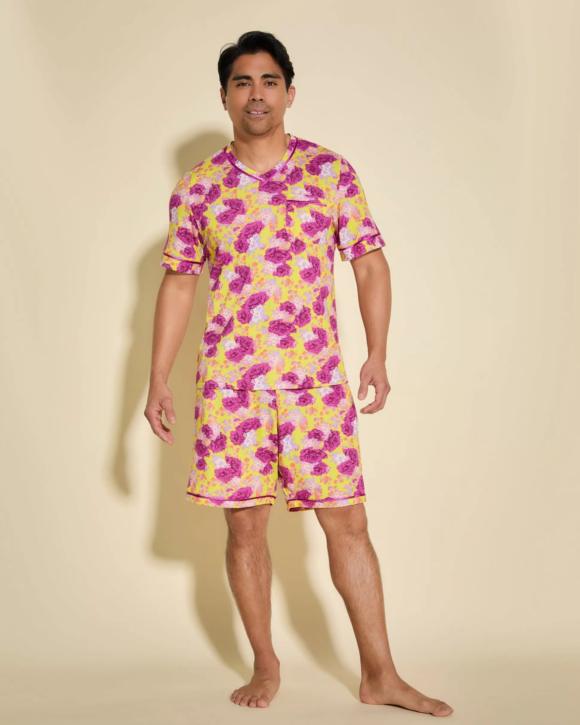Cosabella Men'S Pj Sets | Conjunto De Pijama Para Hombre Con Camisa De Manga Corta Y Pantalones Cortos