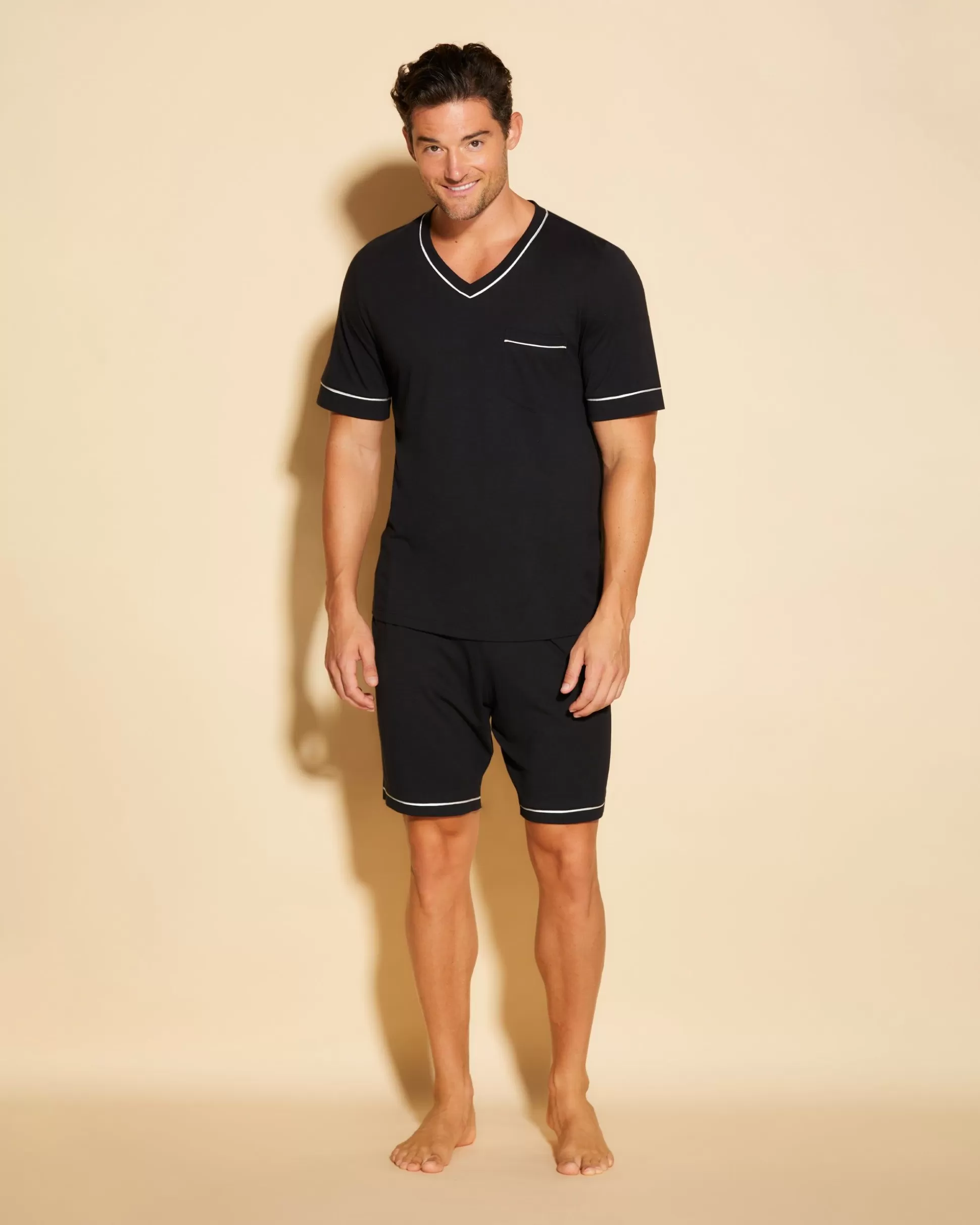 Cosabella Men'S Pj Sets | Conjunto De Pijama Para Hombre Con Camisa De Manga Corta Y Pantalones Cortos