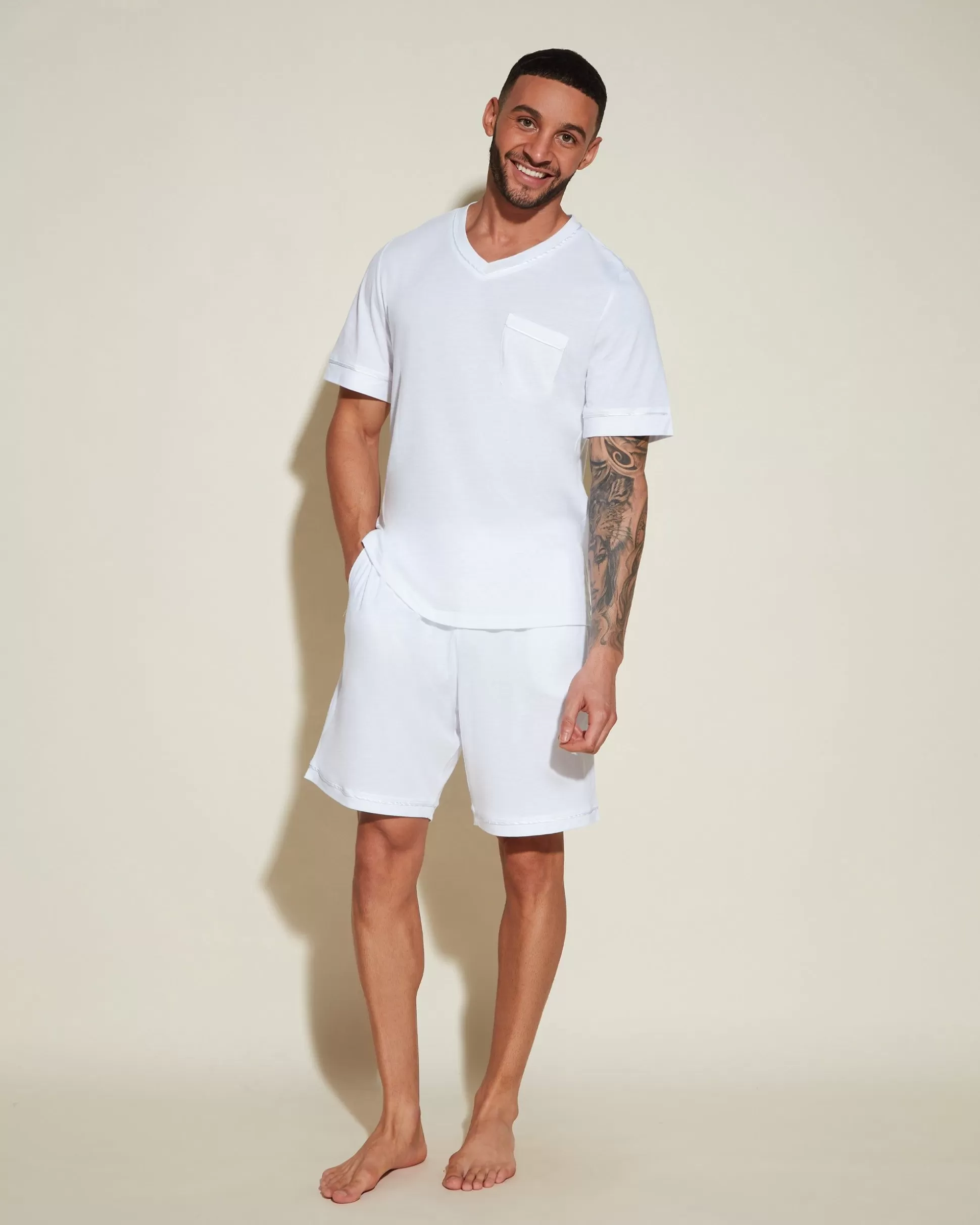 Cosabella Men'S Pj Sets | Conjunto De Pijama Para Hombre Con Camisa De Manga Corta Y Pantalones Cortos