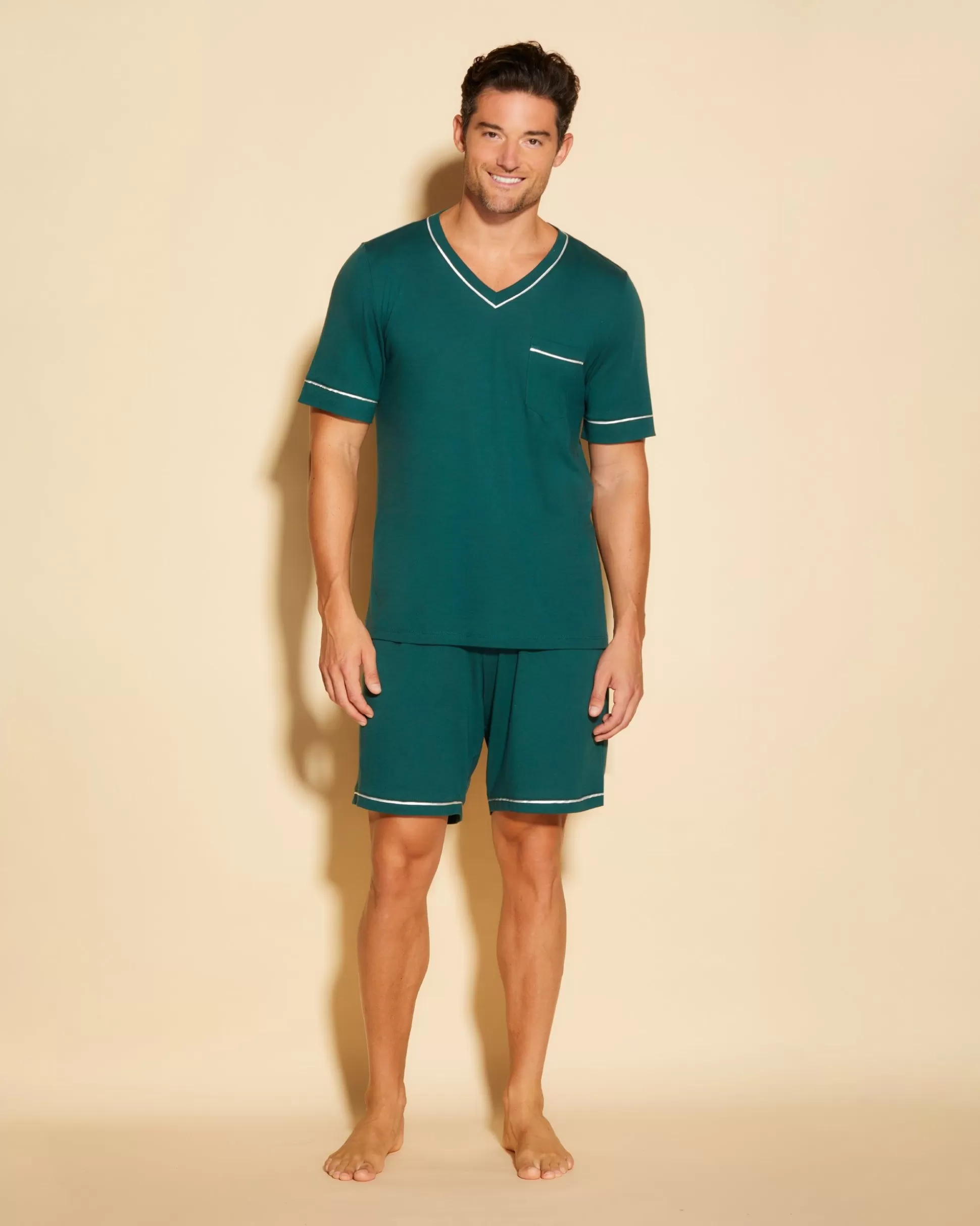 Cosabella Men'S Pj Sets | Conjunto De Pijama Para Hombre Con Camisa De Manga Corta Y Pantalones Cortos