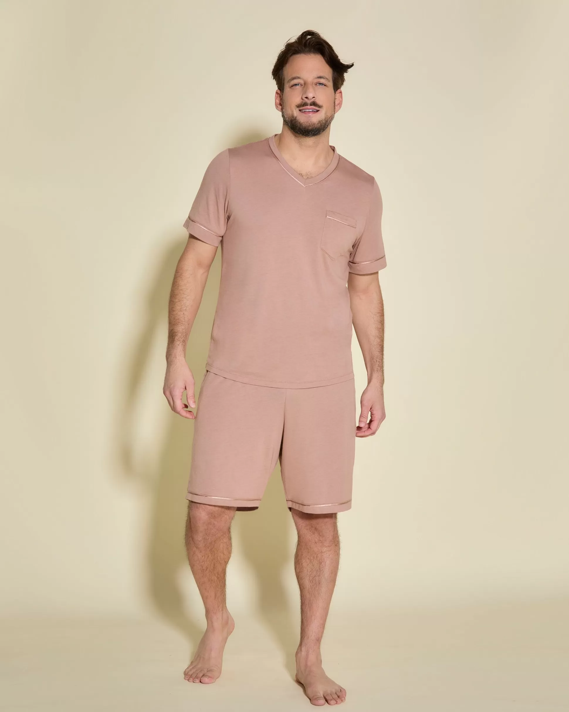 Cosabella Men'S Pj Sets | Conjunto De Pijama Para Hombre Con Camisa De Manga Corta Y Pantalones Cortos