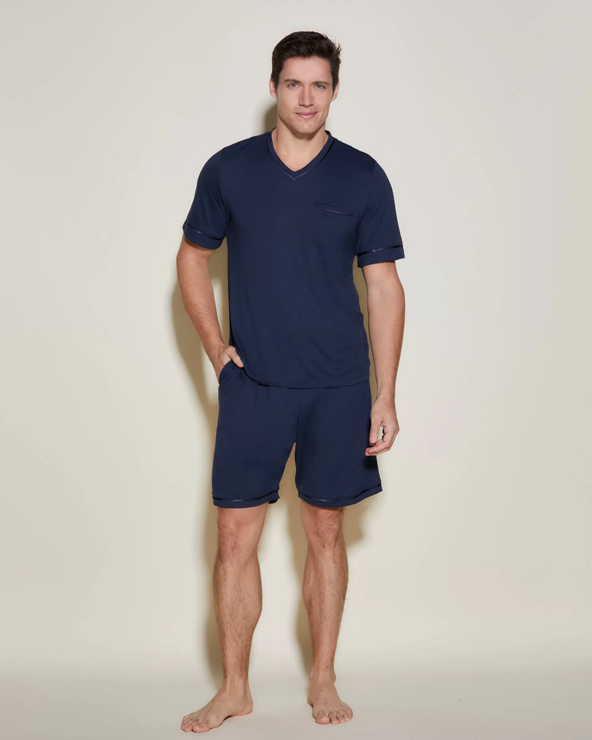Cosabella Men'S Pj Sets | Conjunto De Pijama Para Hombre Con Camisa De Manga Corta Y Pantalones Cortos