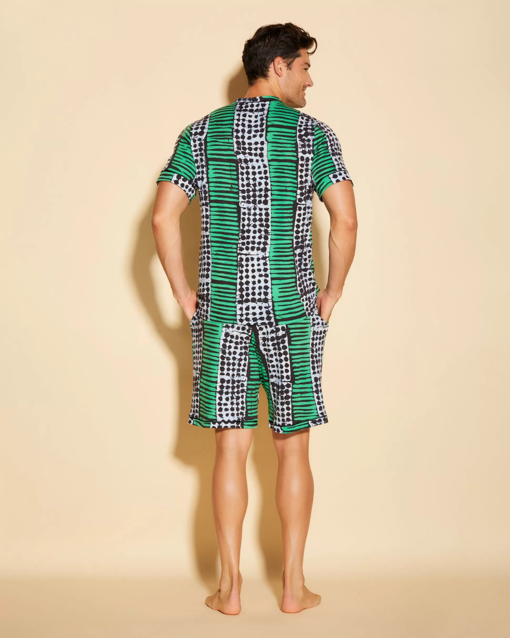 Cosabella Men'S Pj Sets | Conjunto De Pijama Para Hombre Con Camisa De Manga Corta Y Pantalones Cortos
