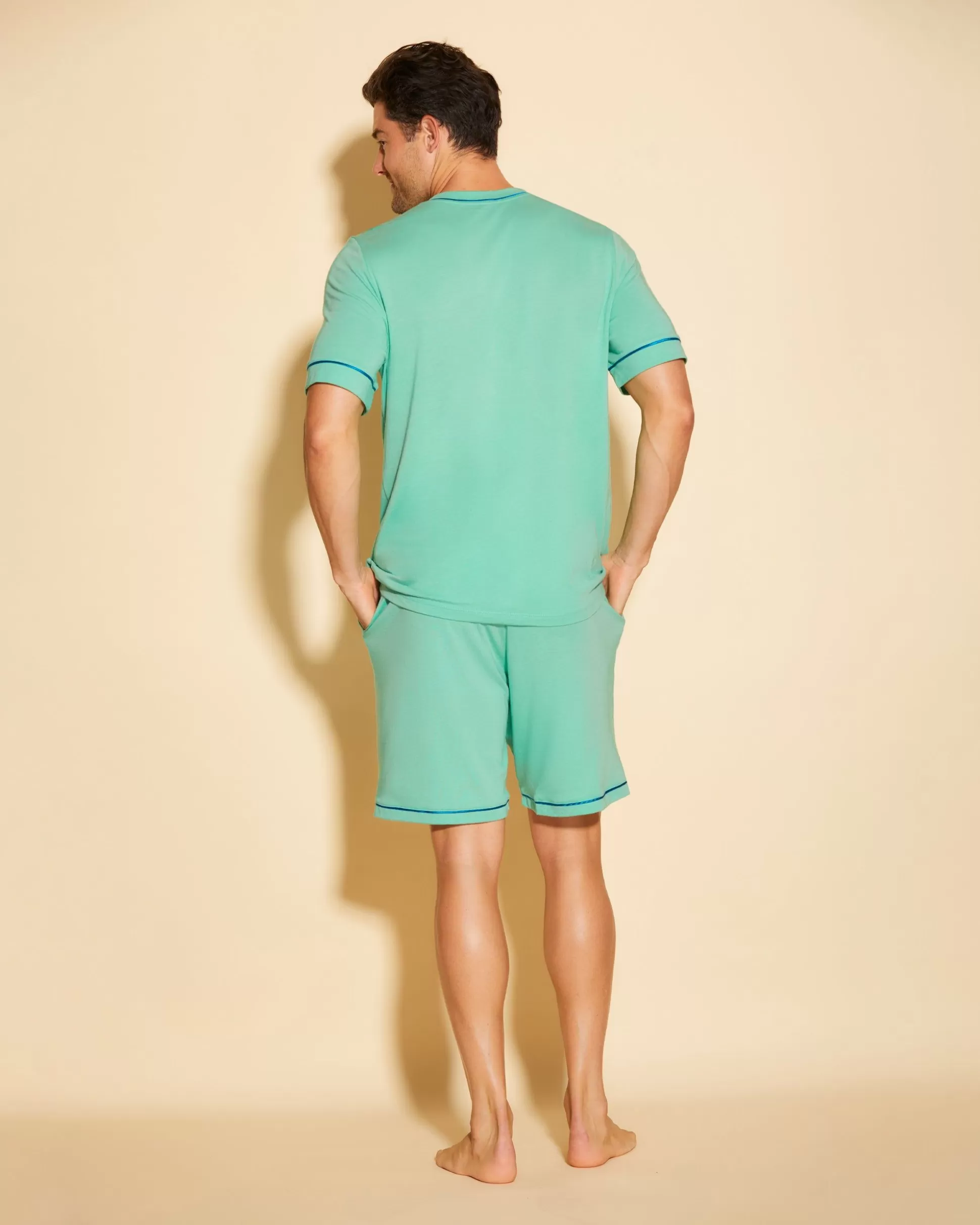 Cosabella Men'S Pj Sets | Conjunto De Pijama Para Hombre Con Camisa De Manga Corta Y Pantalones Cortos