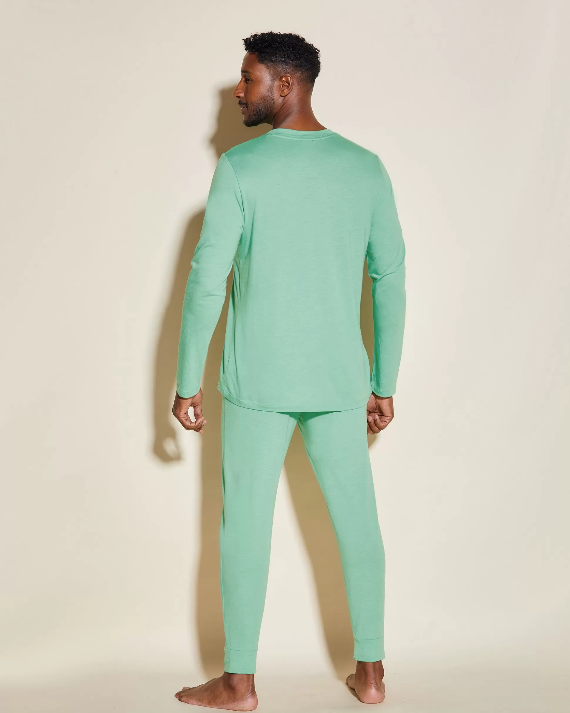 Cosabella Men'S Pj Sets | Conjunto De Pijama Para Hombre Con Camiseta Henley Y Pantalones Joggers