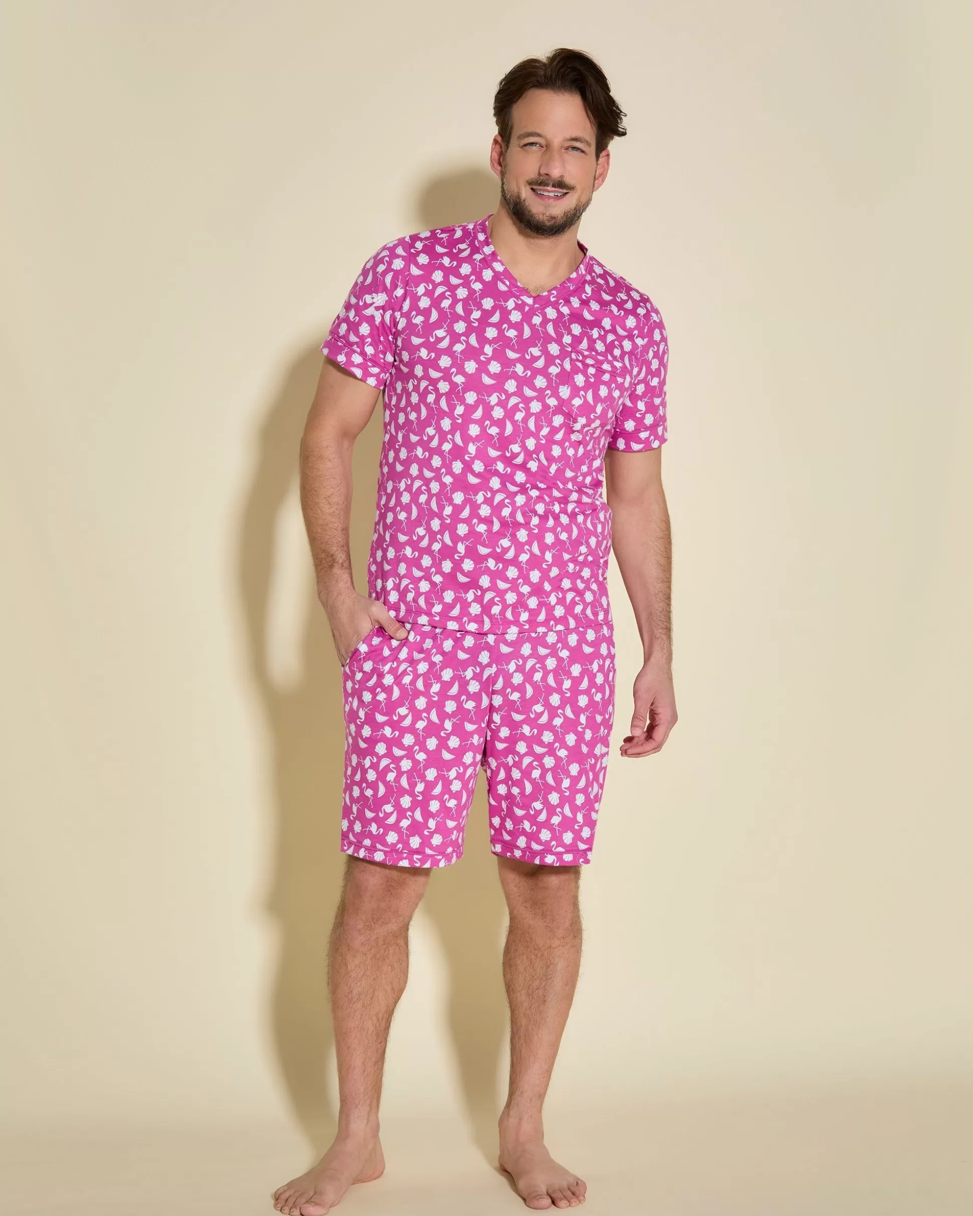 Cosabella Men'S Pj Sets | Conjunto Para Estar Por Casa Con Camiseta Y Pantalones Cortos