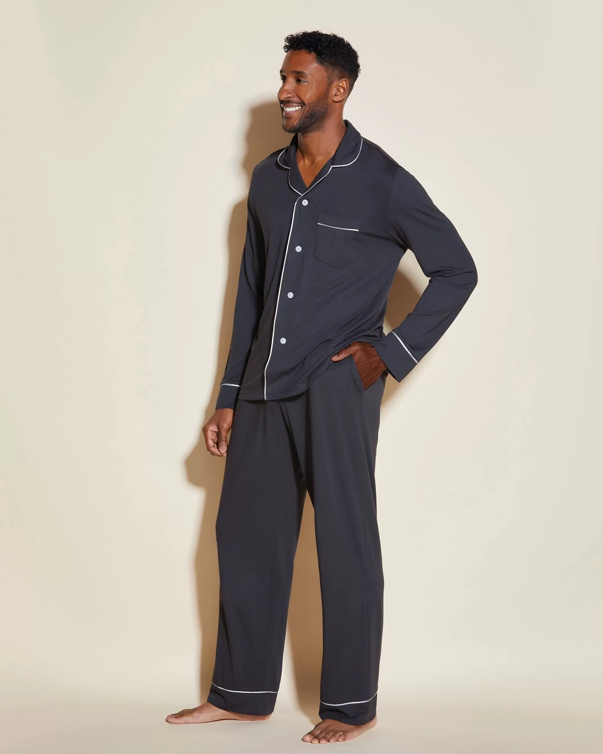 Cosabella Men'S Pj Sets | Ensemble De Pyjama Classique A Manches Longues Et Pantalon Pour Hommes