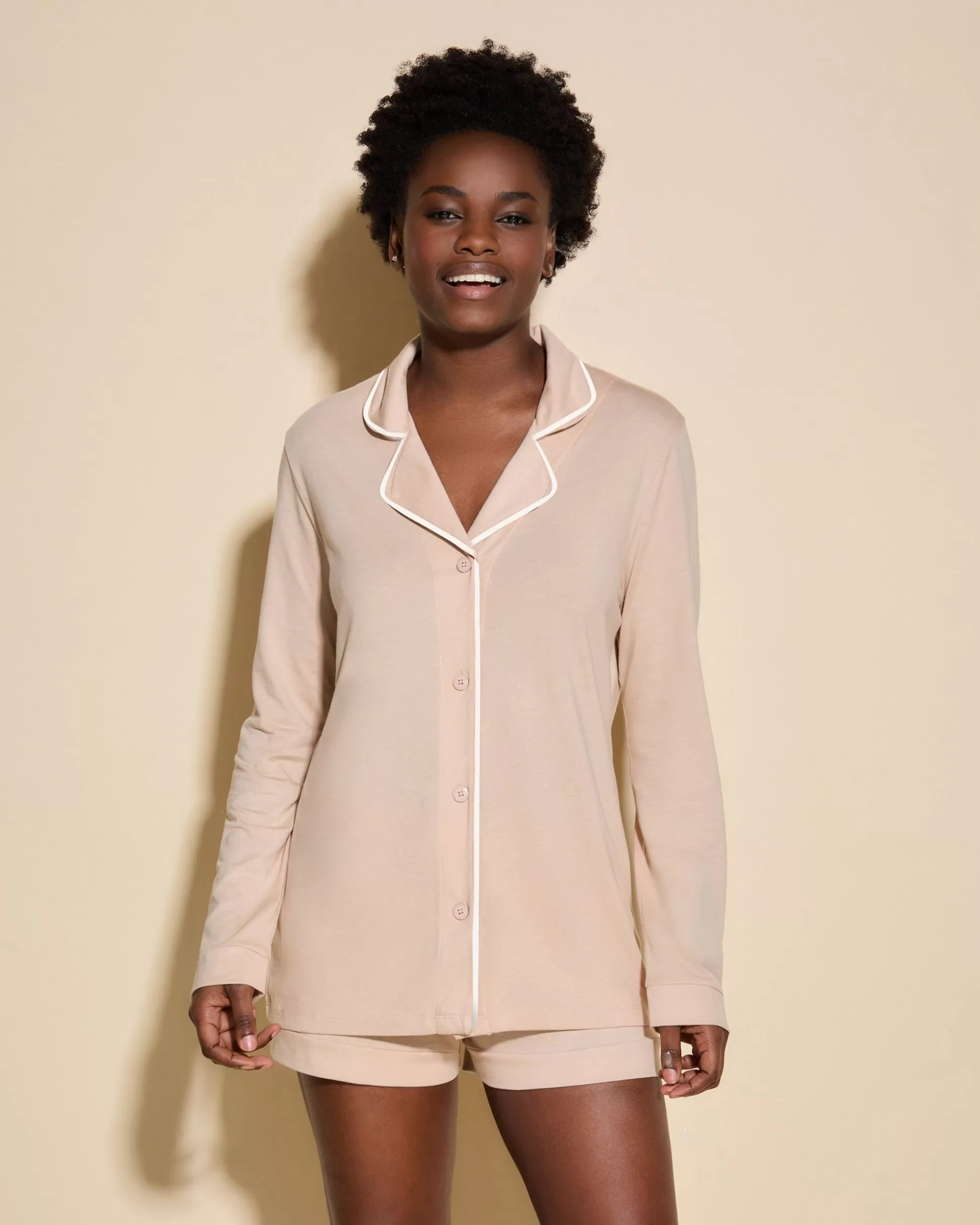 Cosabella Sleep & Loungewear | Long Sleeve Top & Boxer Pajama Set