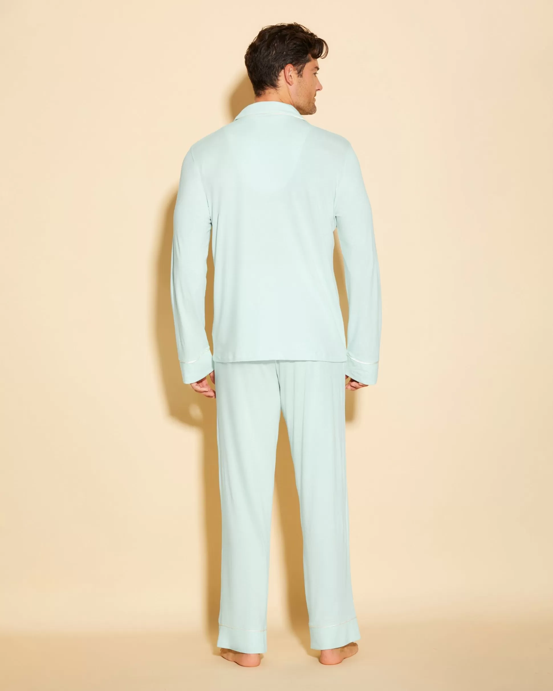 Cosabella Sleep & Loungewear | Men'S Classic Long Sleeve Top & Pant Pajama Set