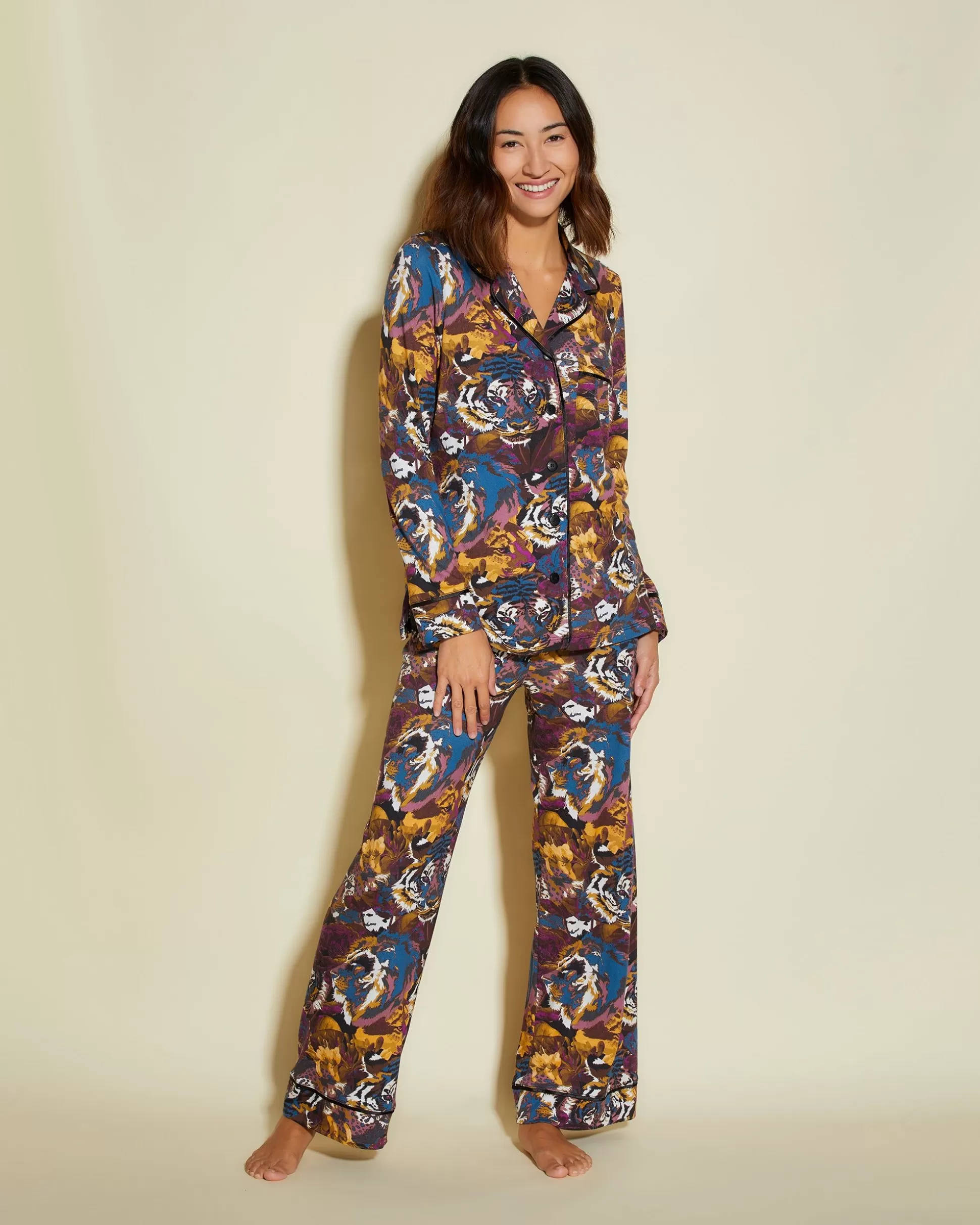 Cosabella Sleep & Loungewear | Petite Printed Long Sleeve Top & Pant Pajama Set