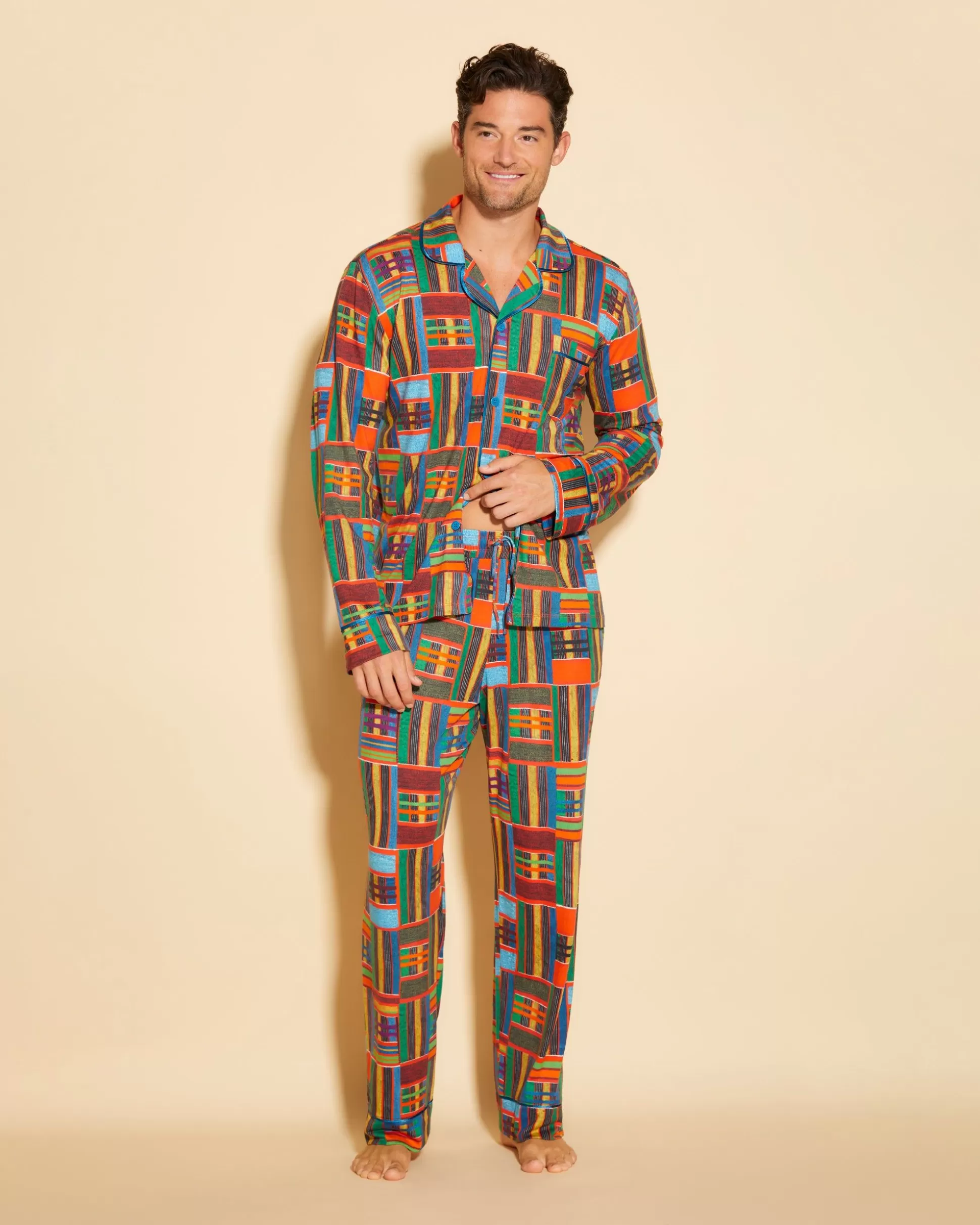 Cosabella Men'S Pj Sets | Pigiama Classico Da Uomo Con Top Maniche Lunghe E Pantaloni