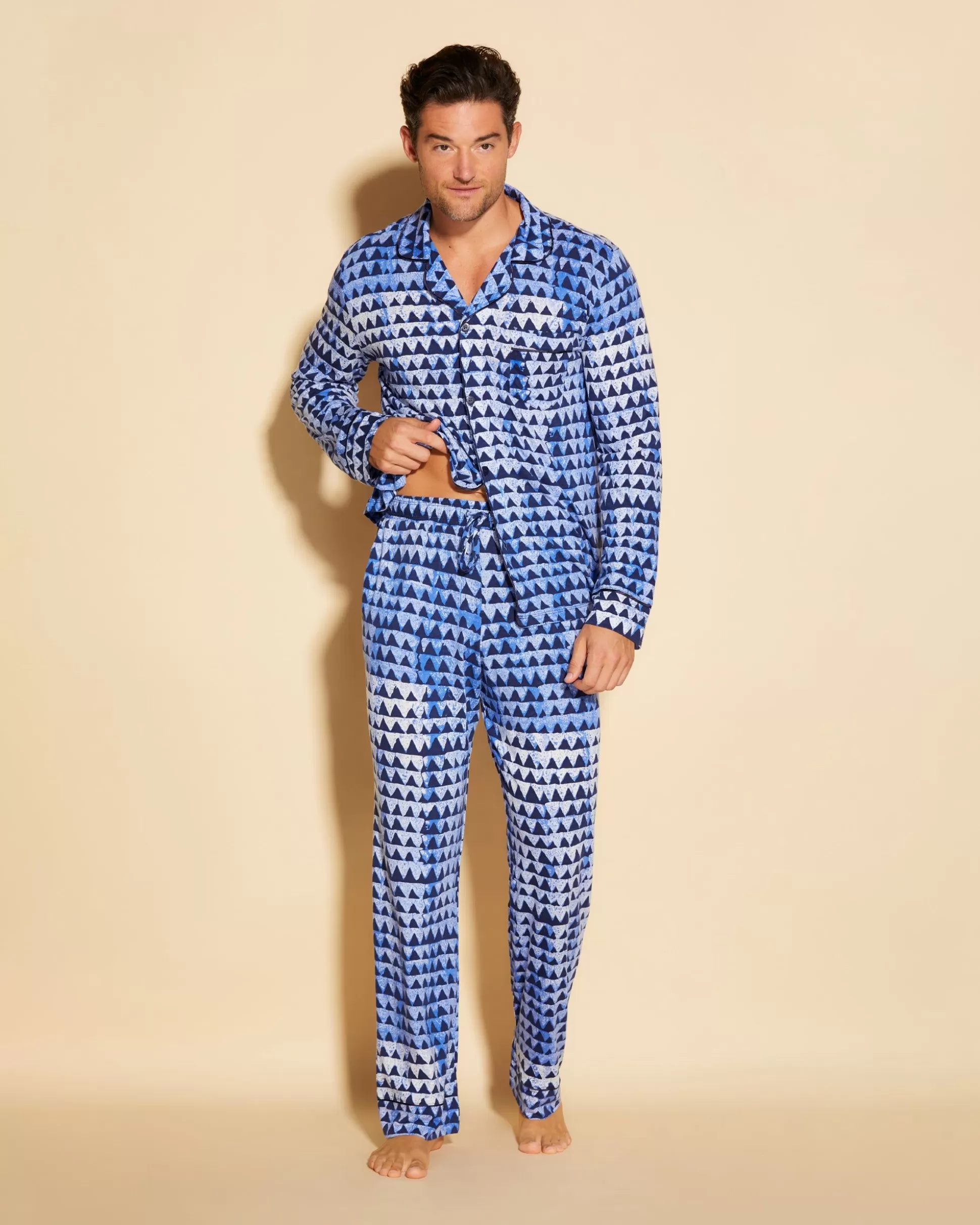 Cosabella Men'S Pj Sets | Pigiama Classico Da Uomo Con Top Maniche Lunghe E Pantaloni