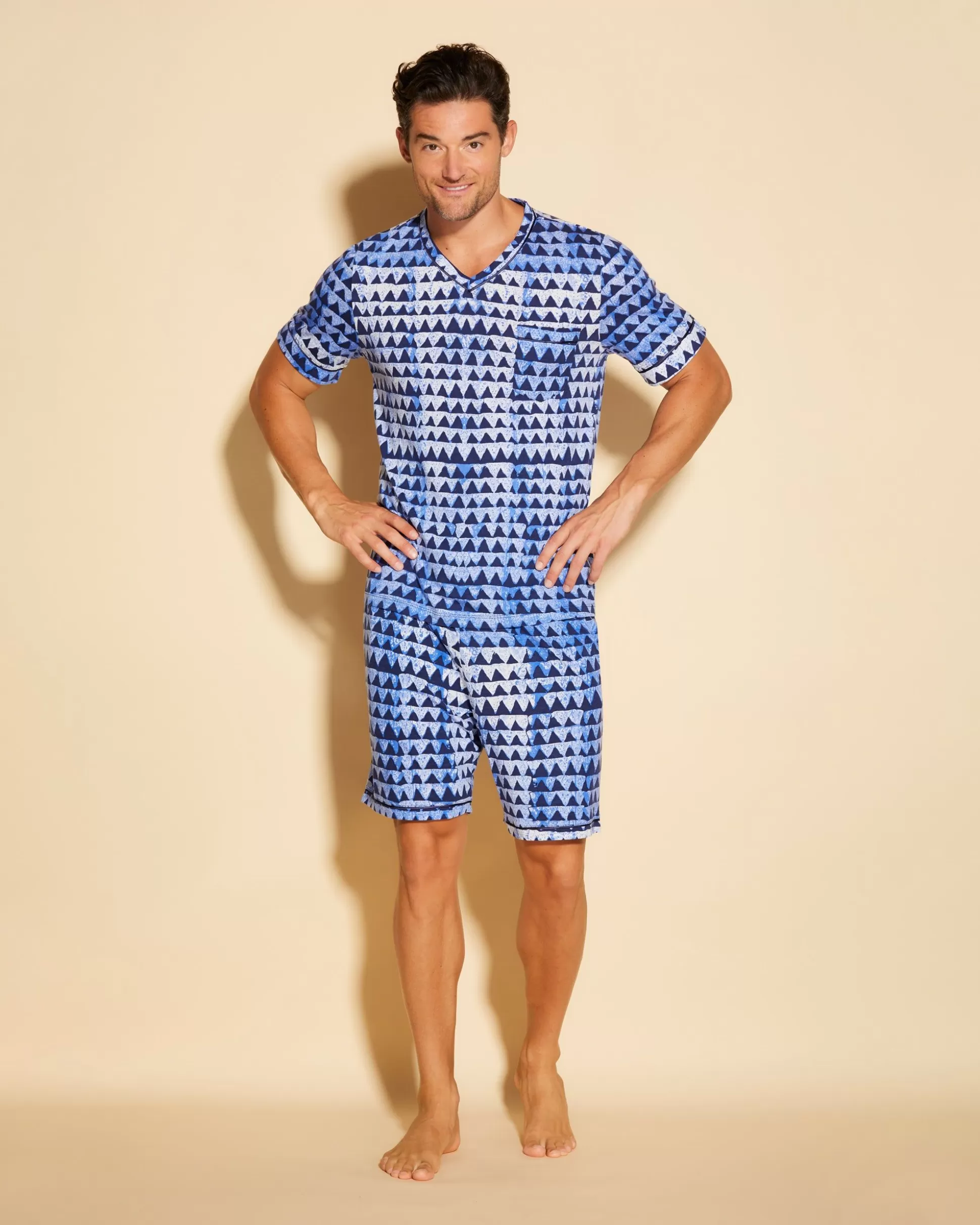 Cosabella Men'S Pj Sets | Pigiama Da Uomo Con Top Maniche Corte E Pantaloncini