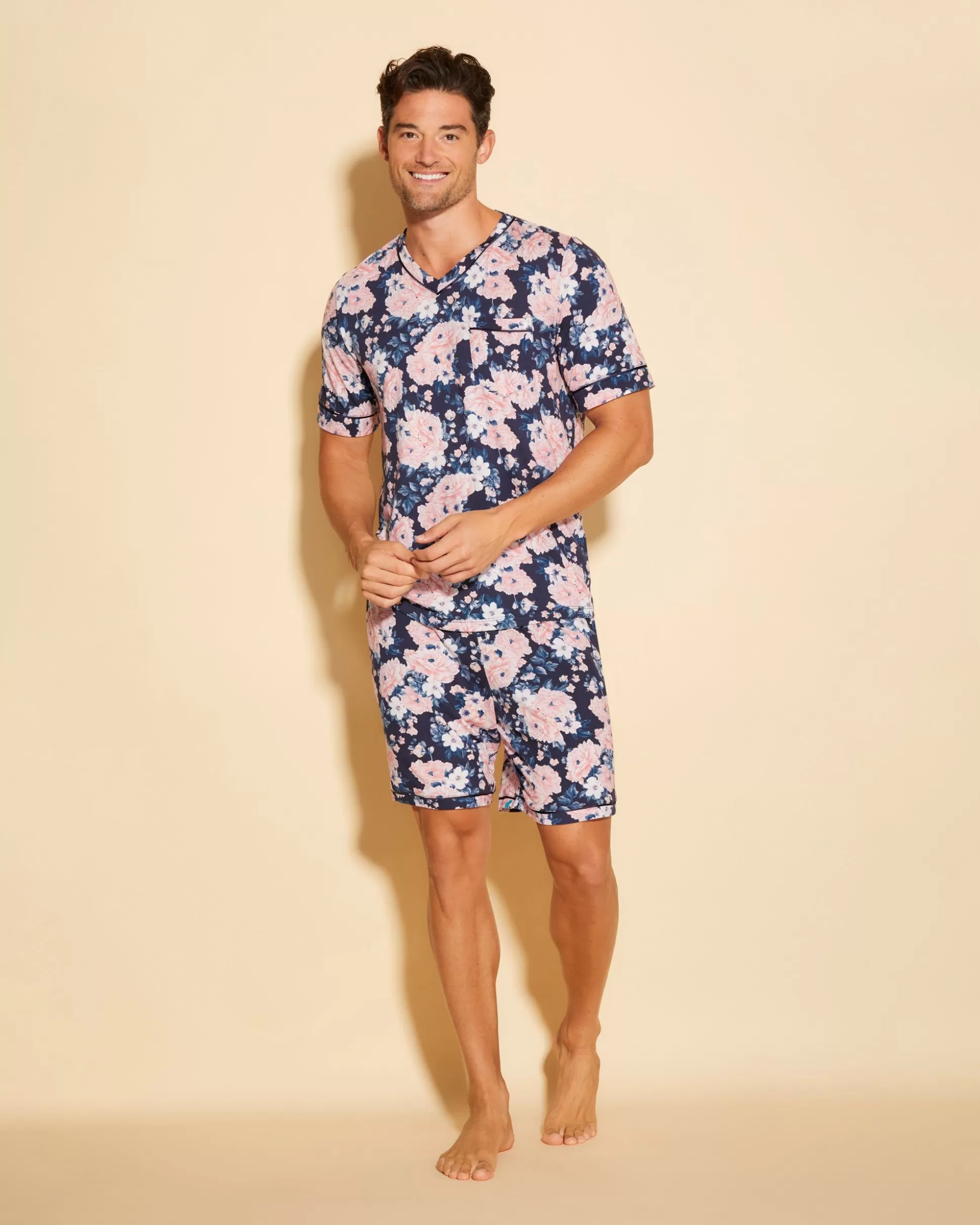 Cosabella Men'S Pj Sets | Pigiama Da Uomo Con Top Maniche Corte E Pantaloncini