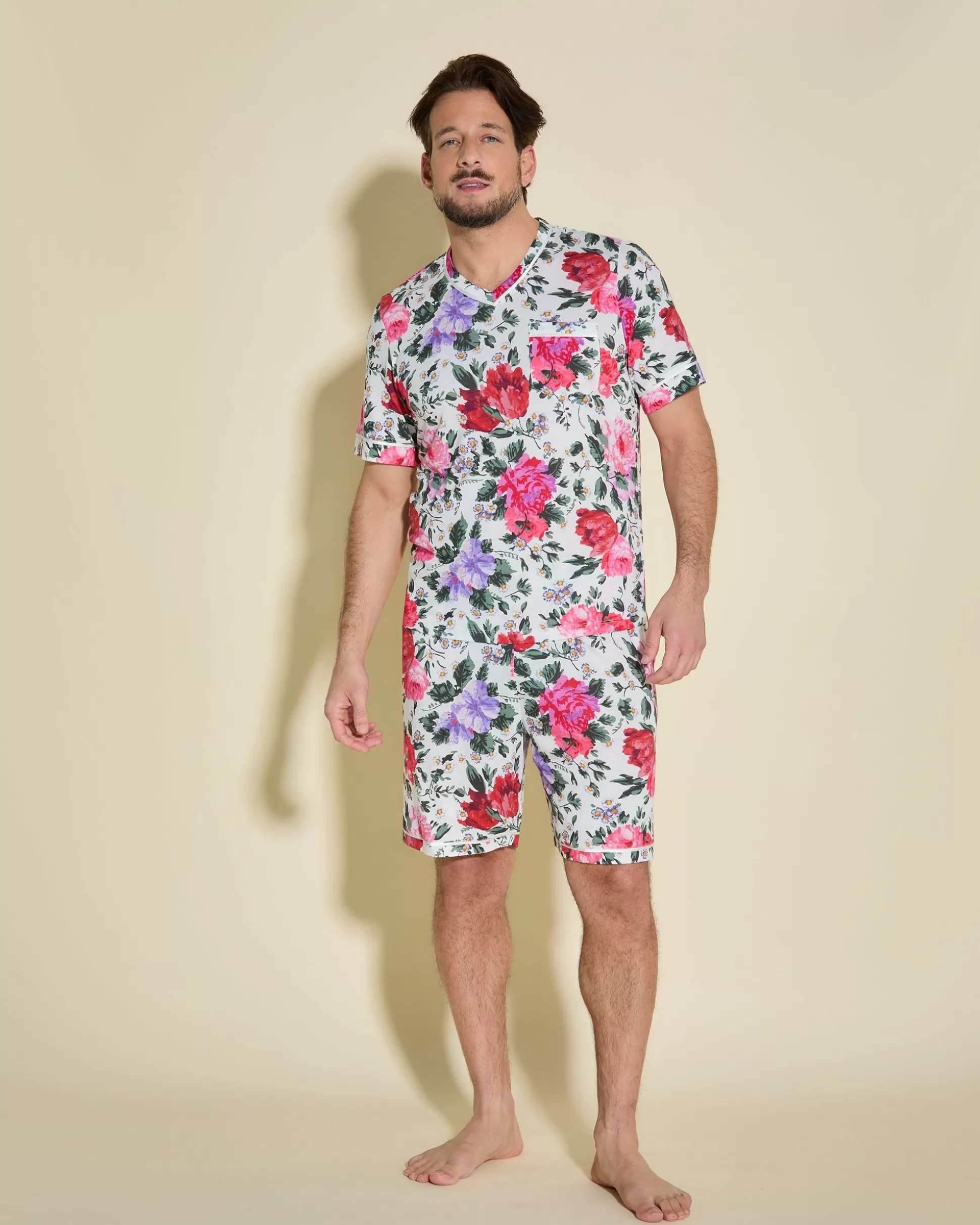 Cosabella Men'S Pj Sets | Pigiama Da Uomo Con Top Maniche Corte E Pantaloncini