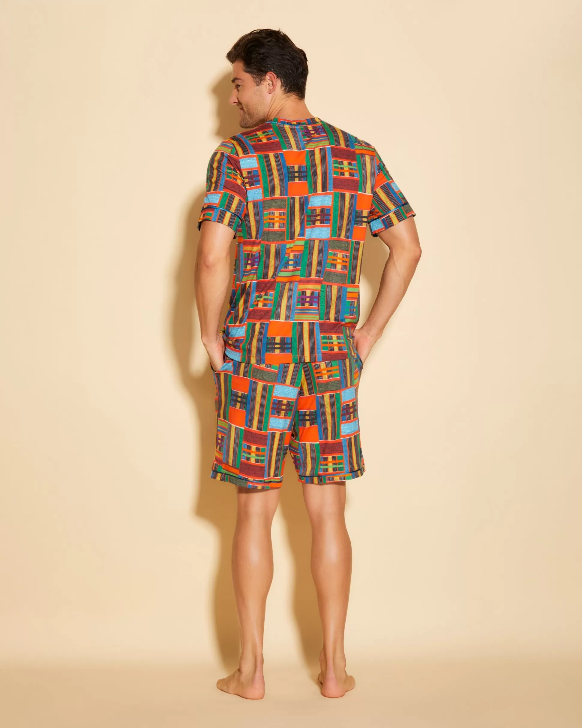 Cosabella Men'S Pj Sets | Pigiama Da Uomo Con Top Maniche Corte E Pantaloncini