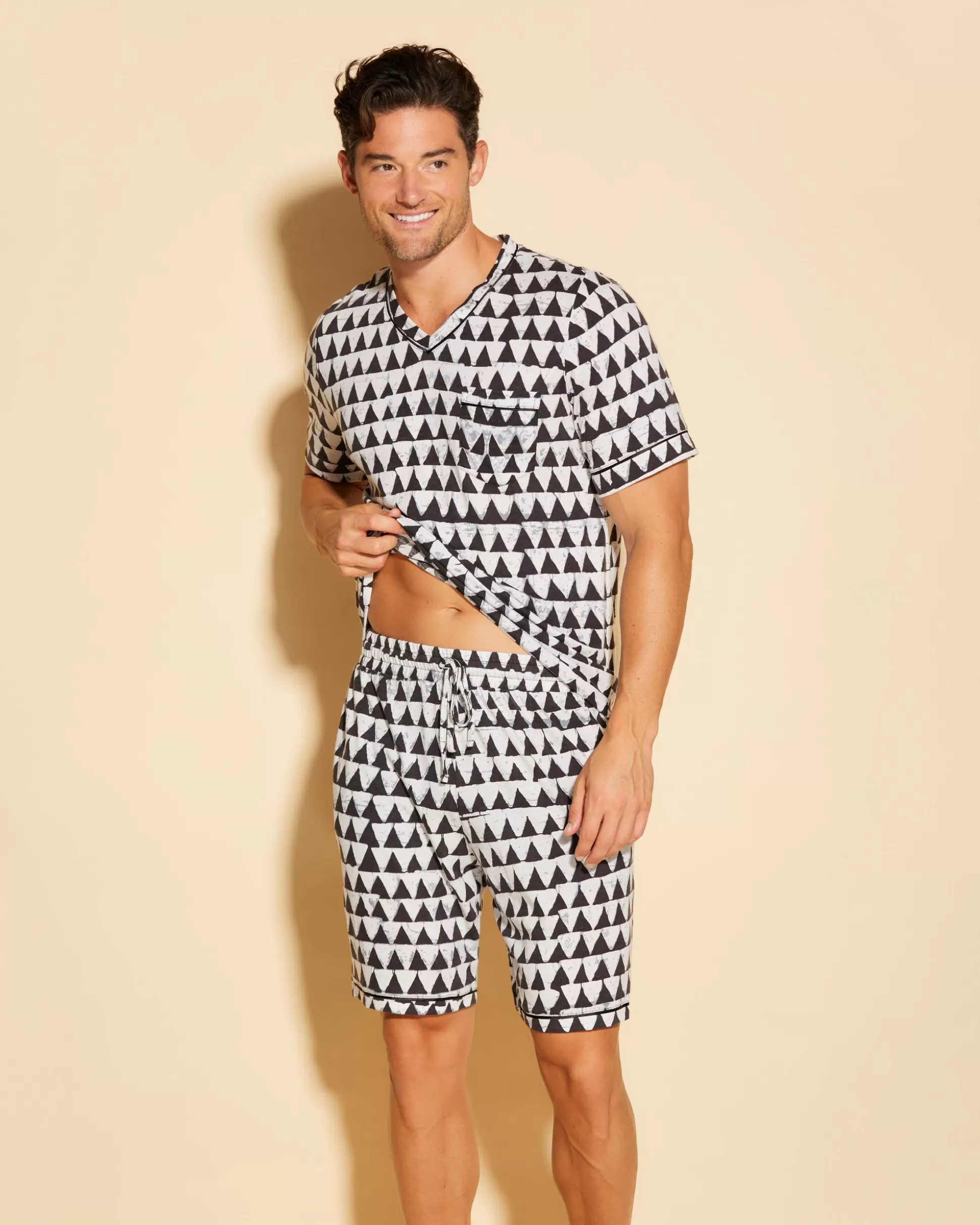 Cosabella Men'S Pj Sets | Pigiama Da Uomo Con Top Maniche Corte E Pantaloncini