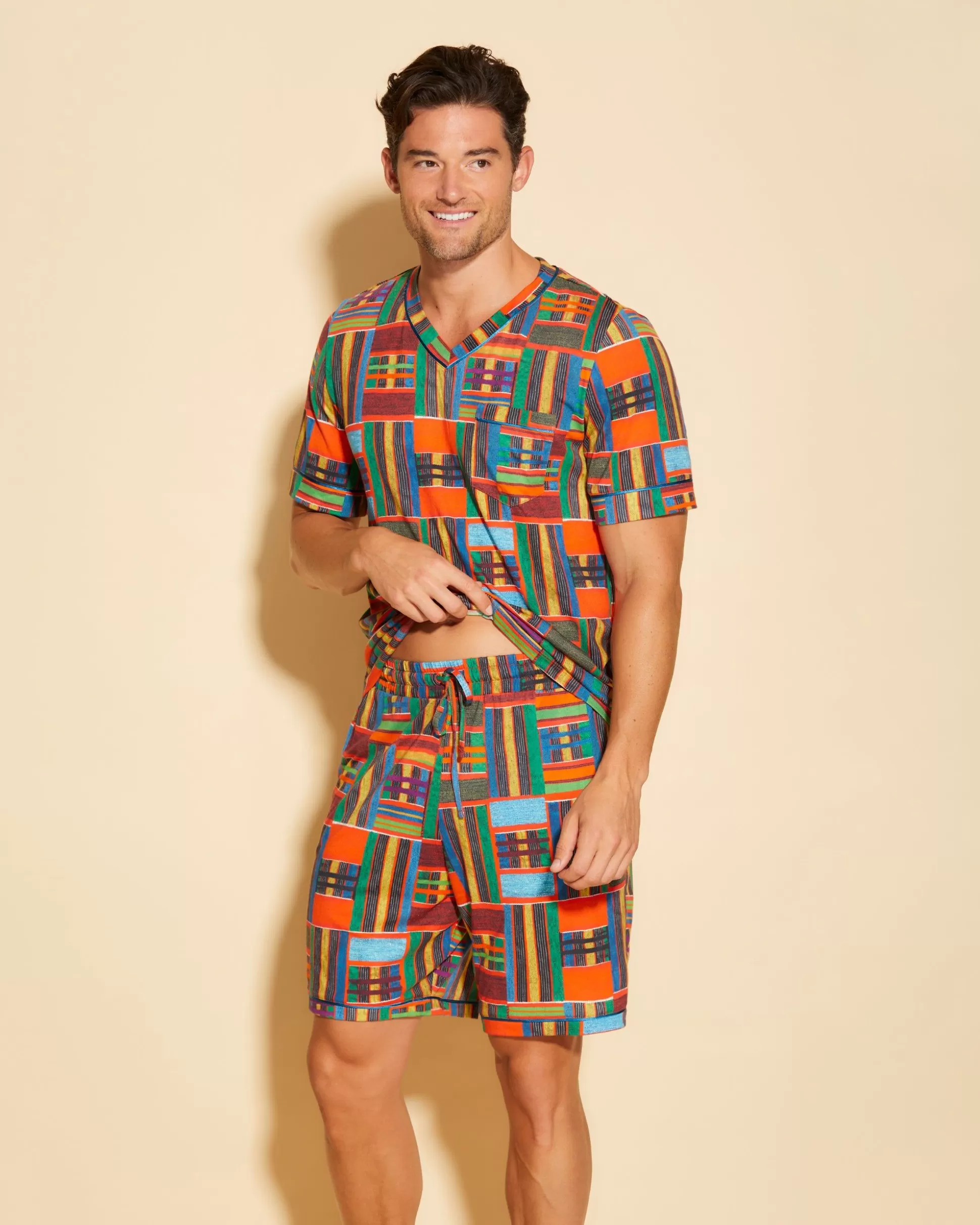 Cosabella Men'S Pj Sets | Pigiama Da Uomo Con Top Maniche Corte E Pantaloncini
