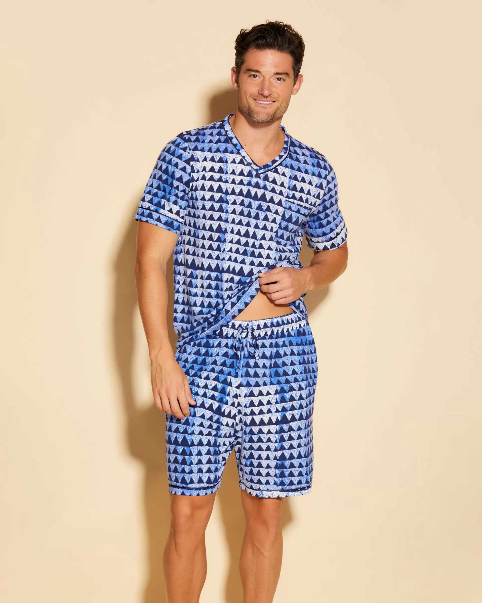 Cosabella Men'S Pj Sets | Pigiama Da Uomo Con Top Maniche Corte E Pantaloncini