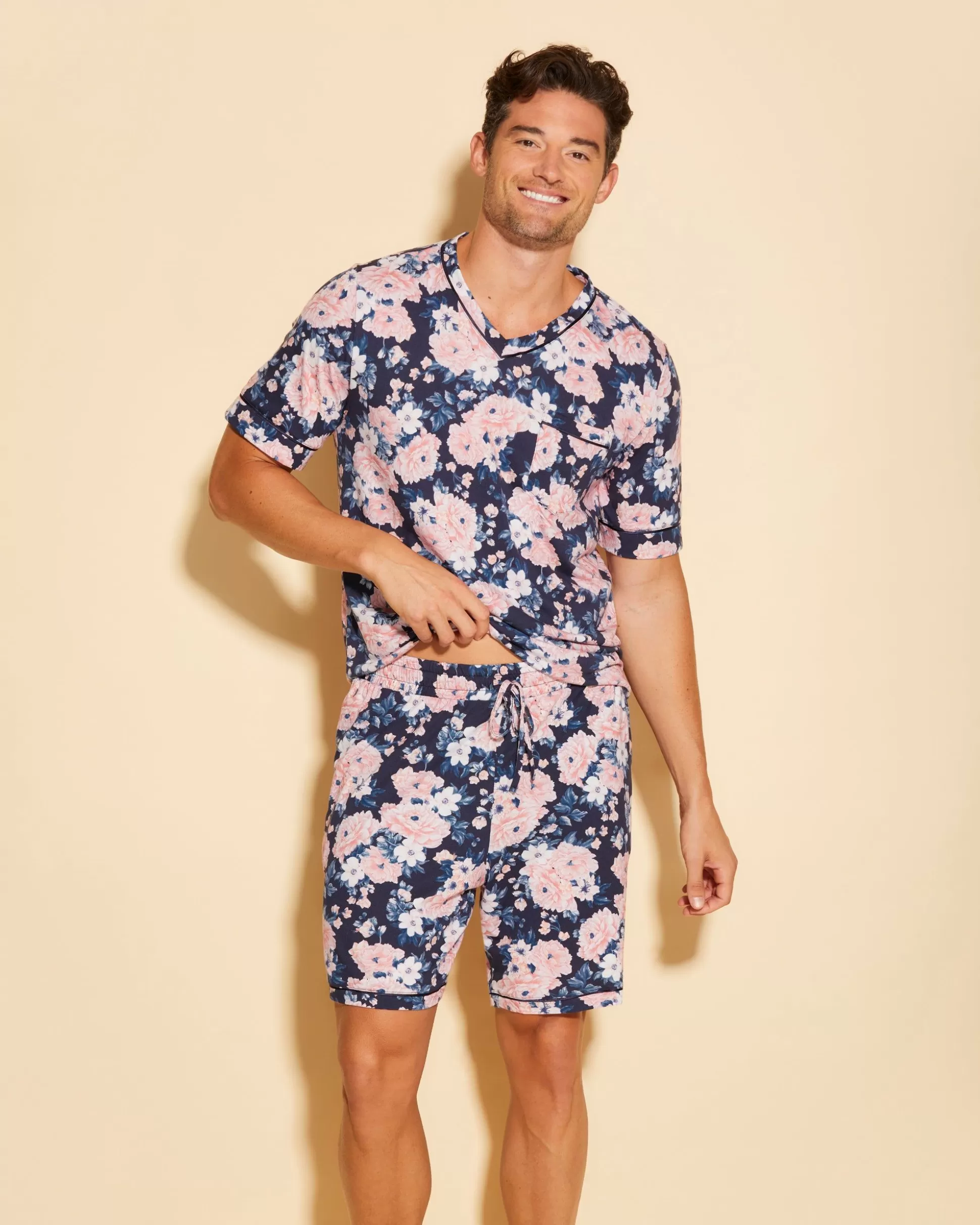 Cosabella Men'S Pj Sets | Pigiama Da Uomo Con Top Maniche Corte E Pantaloncini