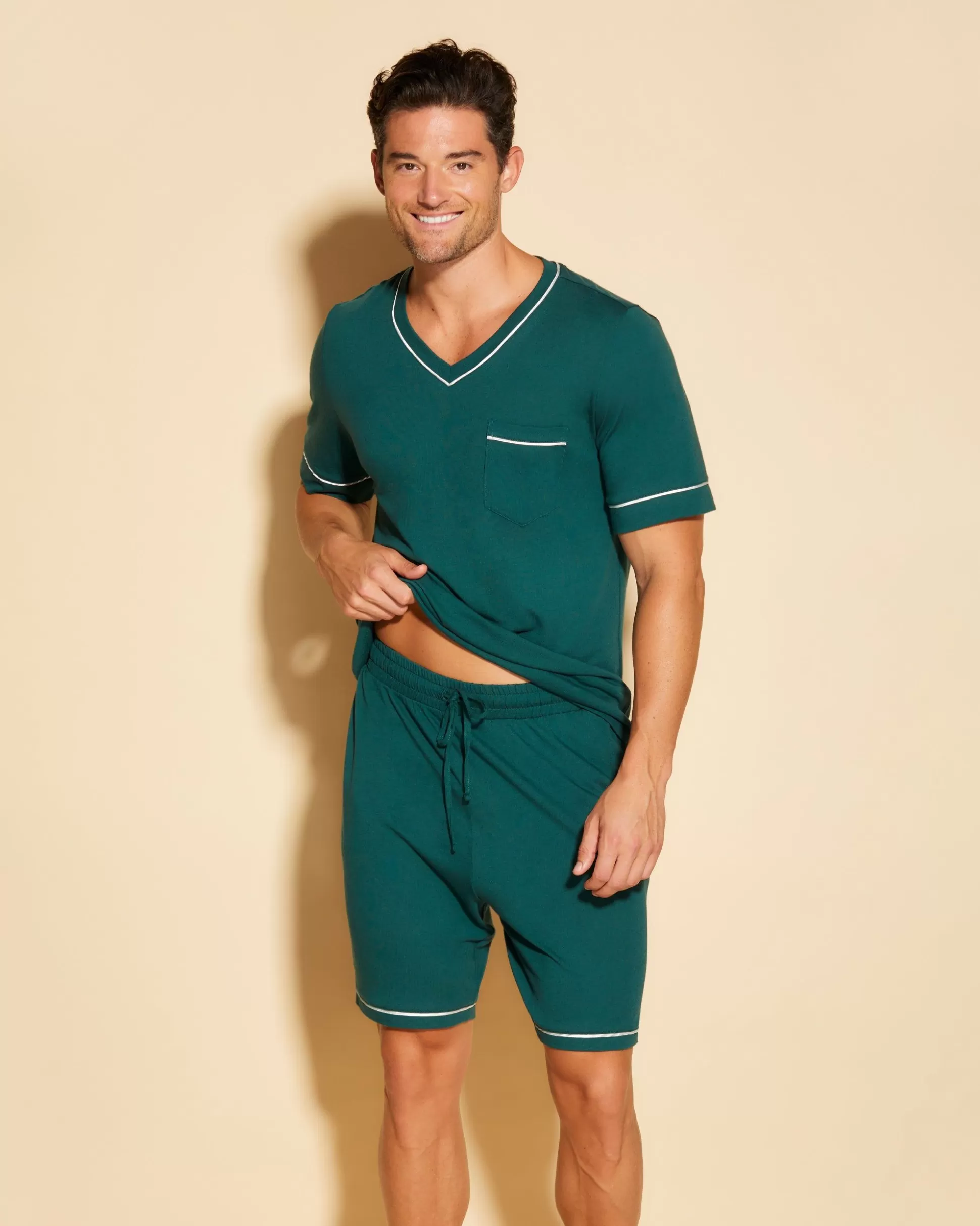 Cosabella Men'S Pj Sets | Pigiama Da Uomo Con Top Maniche Corte E Pantaloncini