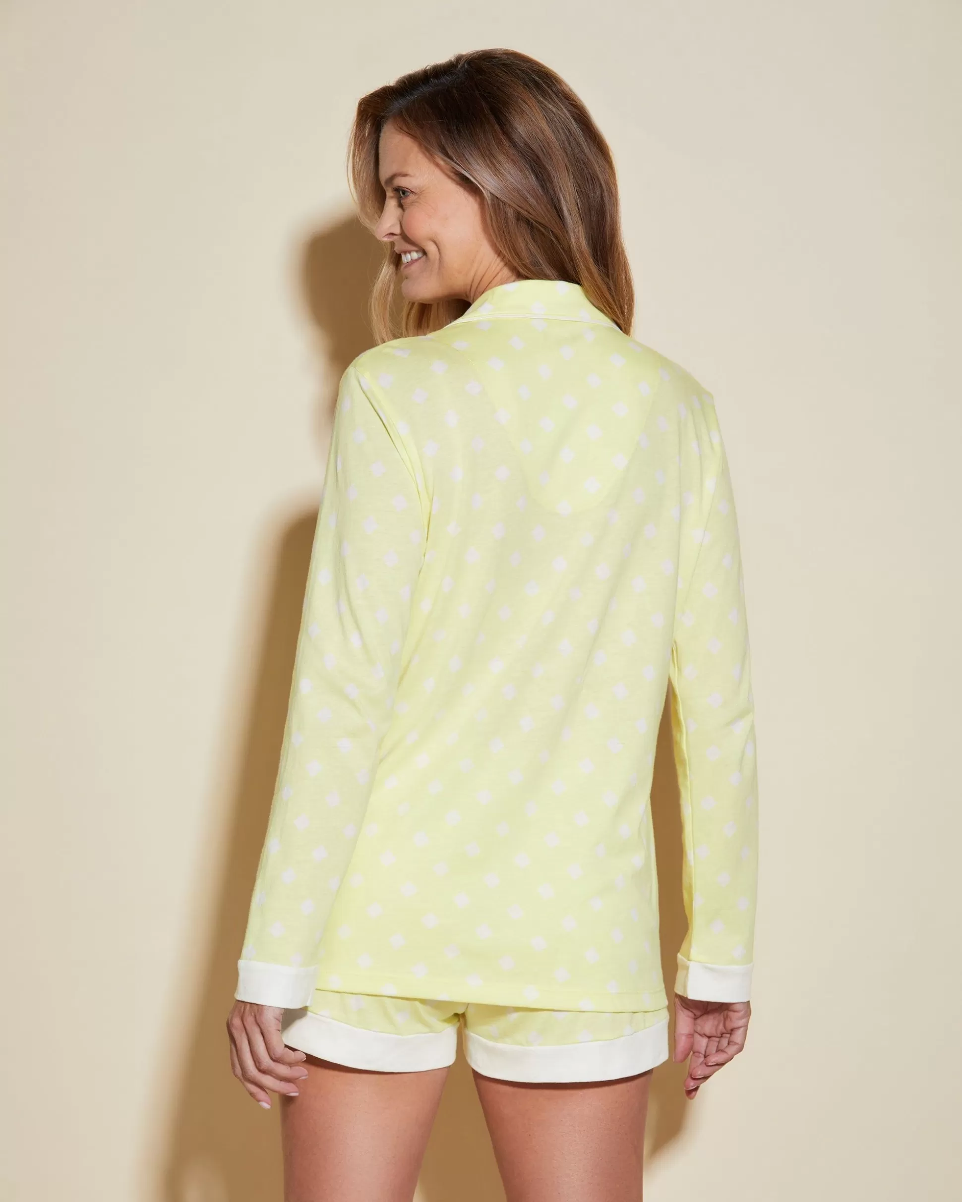 Cosabella Sleep & Loungewear | Printed Long Sleeve Top & Boxer Pajama Set