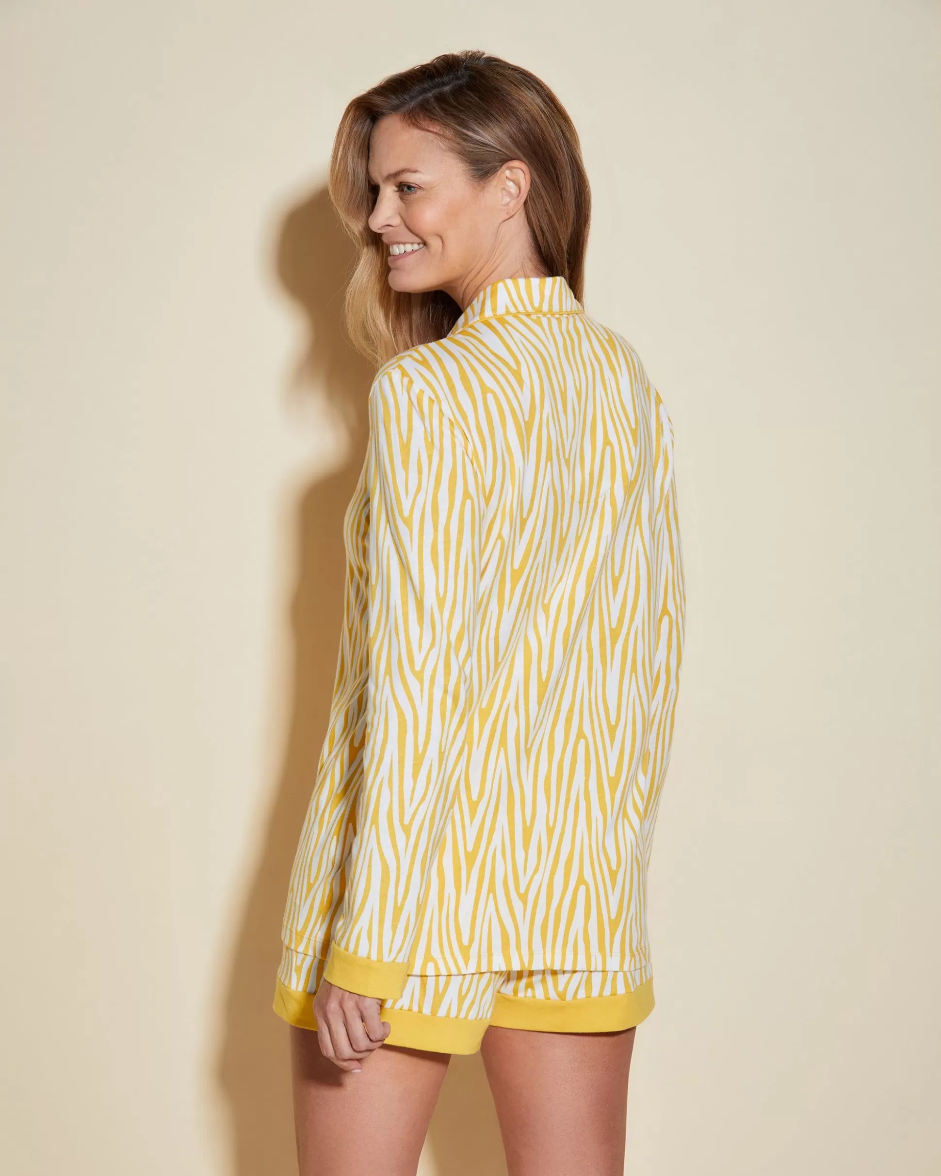 Cosabella Sleep & Loungewear | Printed Long Sleeve Top & Boxer Pajama Set