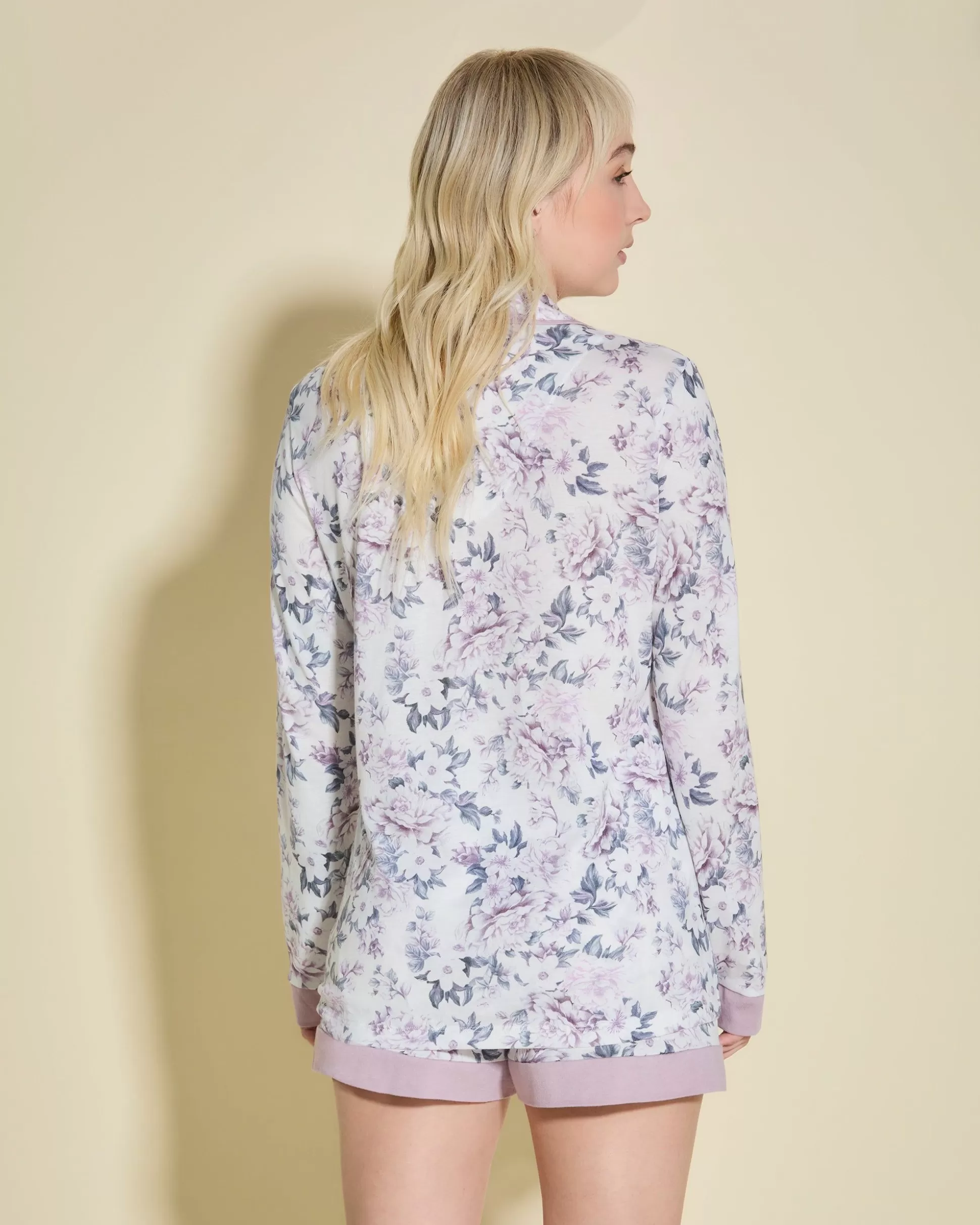 Cosabella Sleep & Loungewear | Printed Long Sleeve Top & Boxer Pajama Set