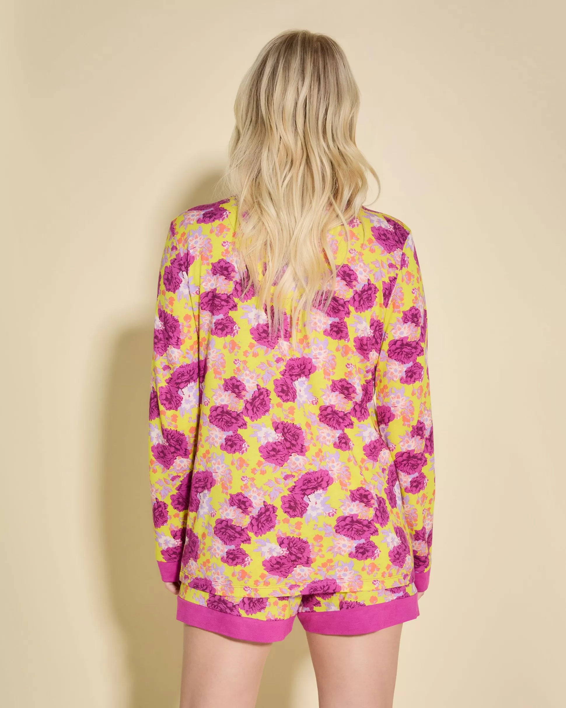 Cosabella Sleep & Loungewear | Printed Long Sleeve Top & Boxer Pajama Set