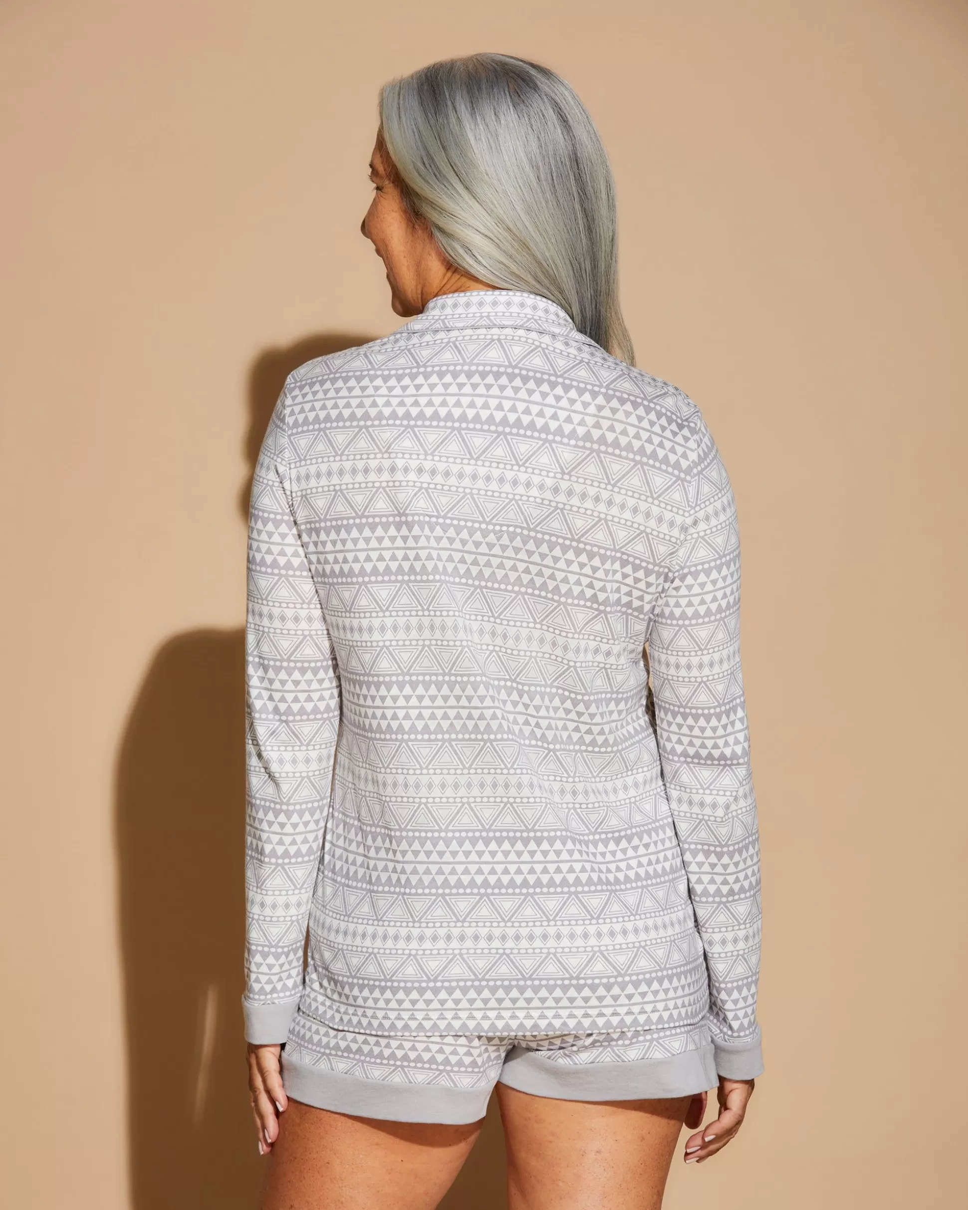 Cosabella Sleep & Loungewear | Printed Long Sleeve Top & Boxer Pajama Set