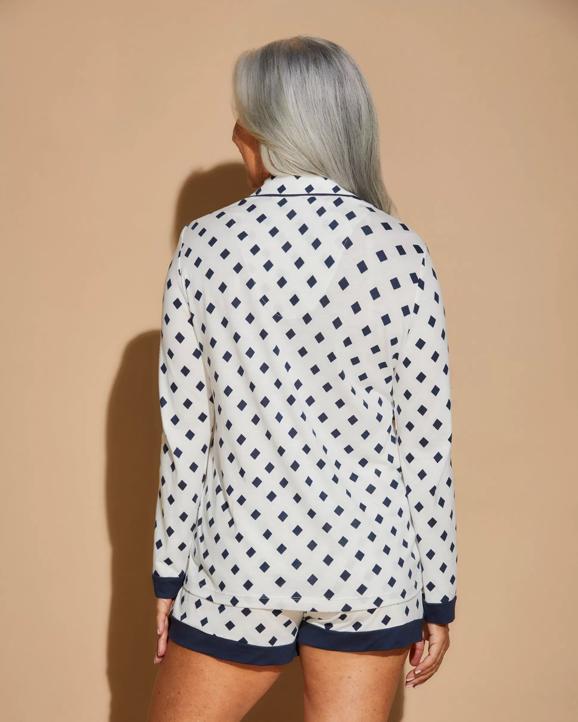 Cosabella Sleep & Loungewear | Printed Long Sleeve Top & Boxer Pajama Set
