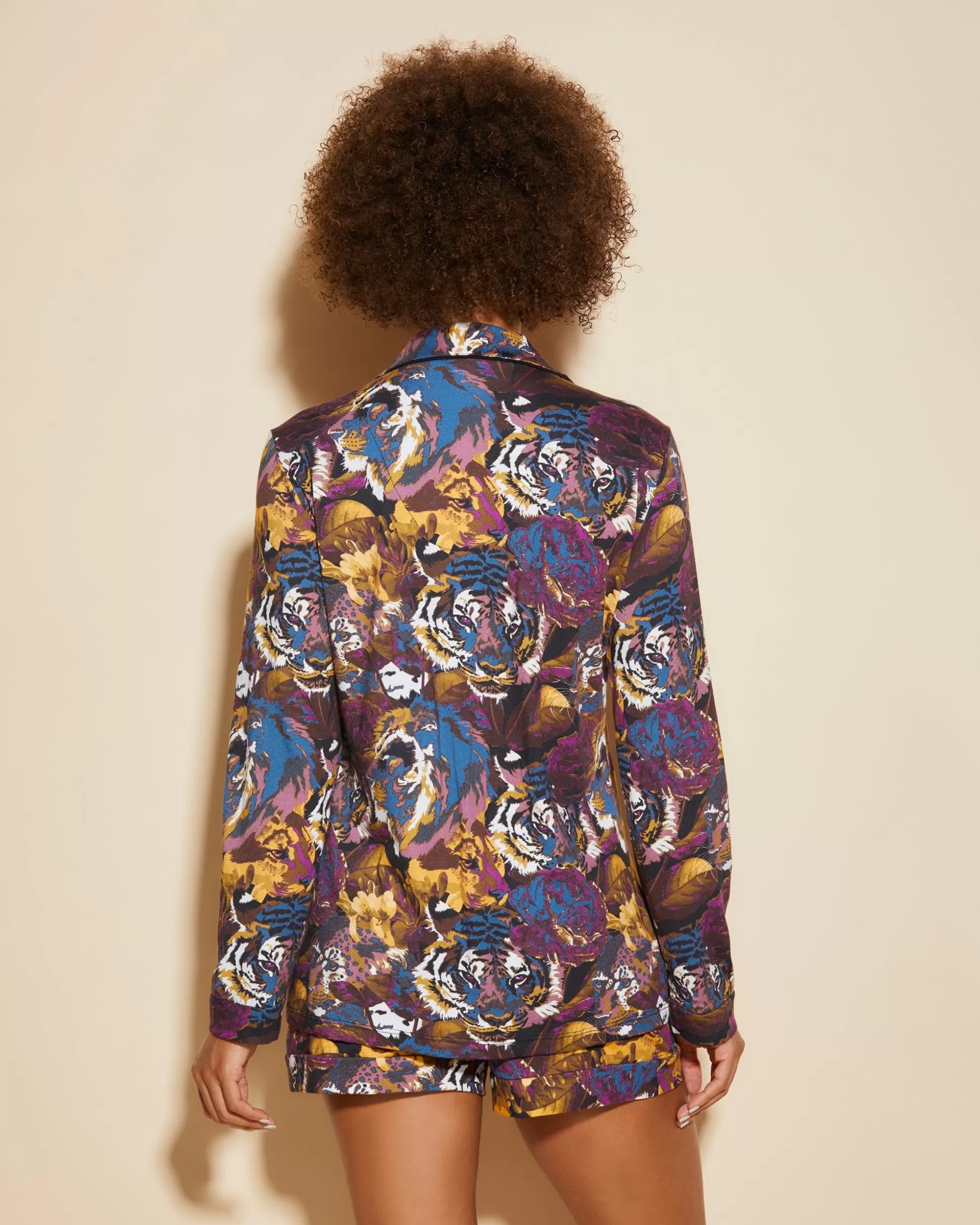 Cosabella Sleep & Loungewear | Printed Long Sleeve Top & Boxer Pajama Set