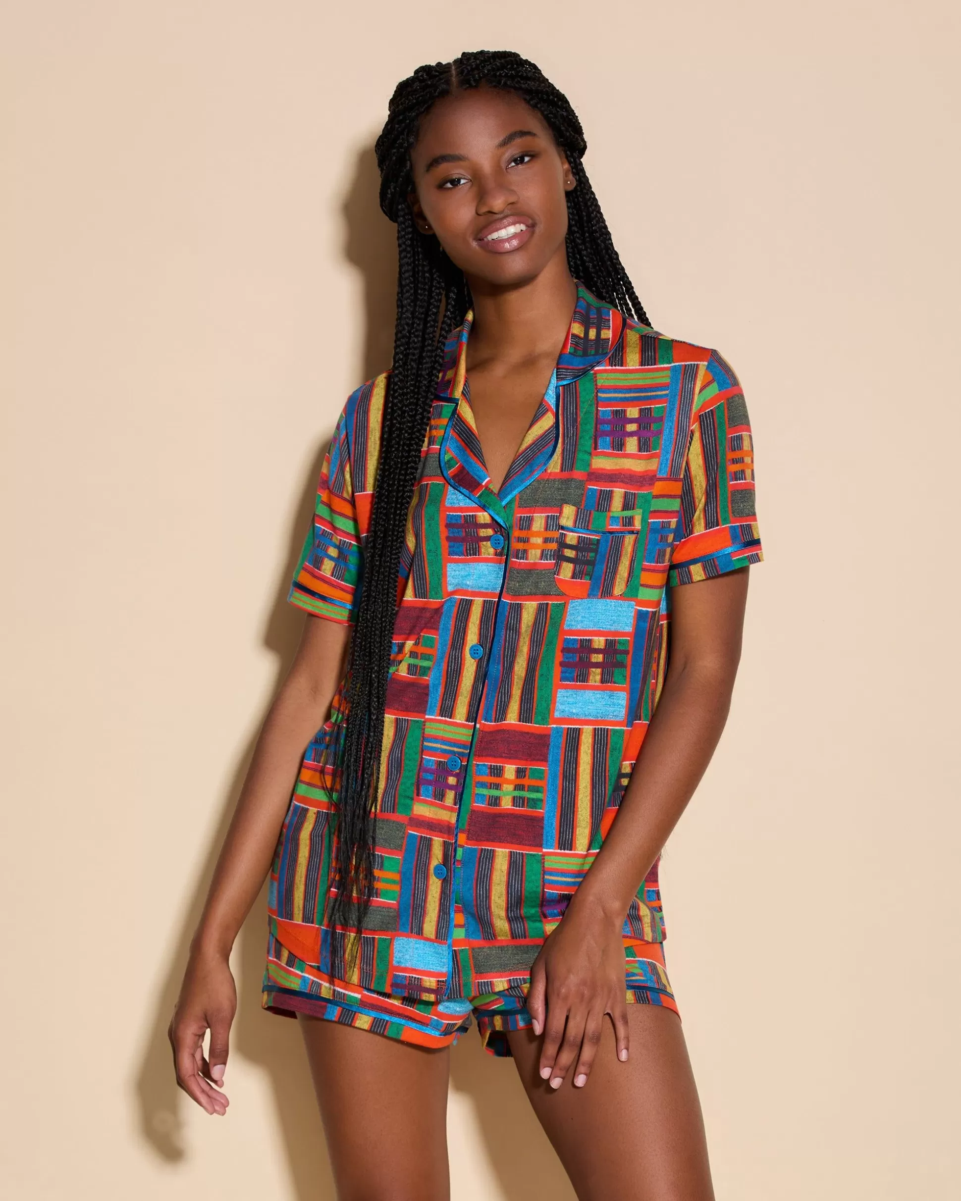 Cosabella Sleep & Loungewear | Short Sleeve Top & Boxer Pajama Set